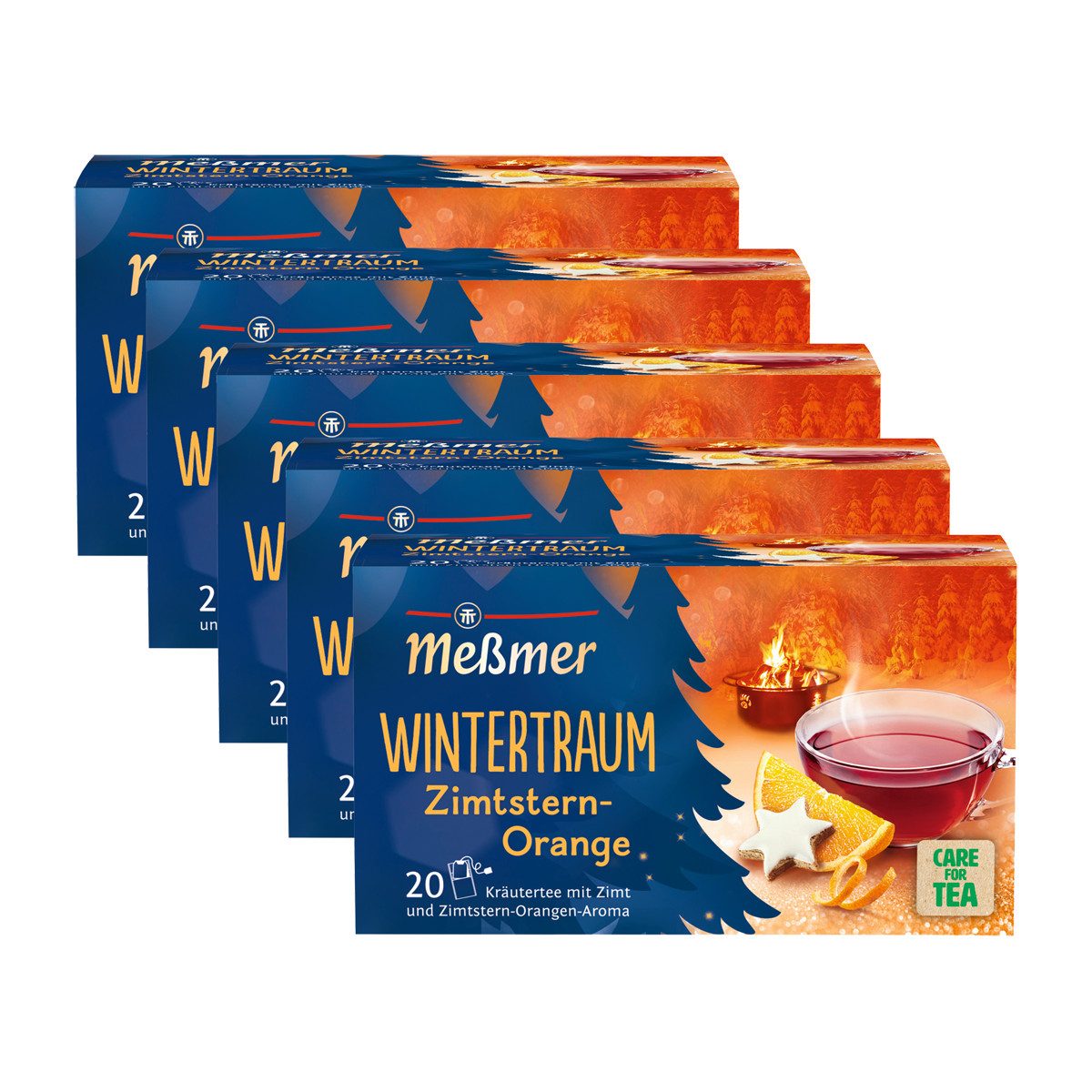 Meßmer Tee, Meßmer Wintertraum Zimtstern Orange Kräutertee mit Zimt 5er Pack