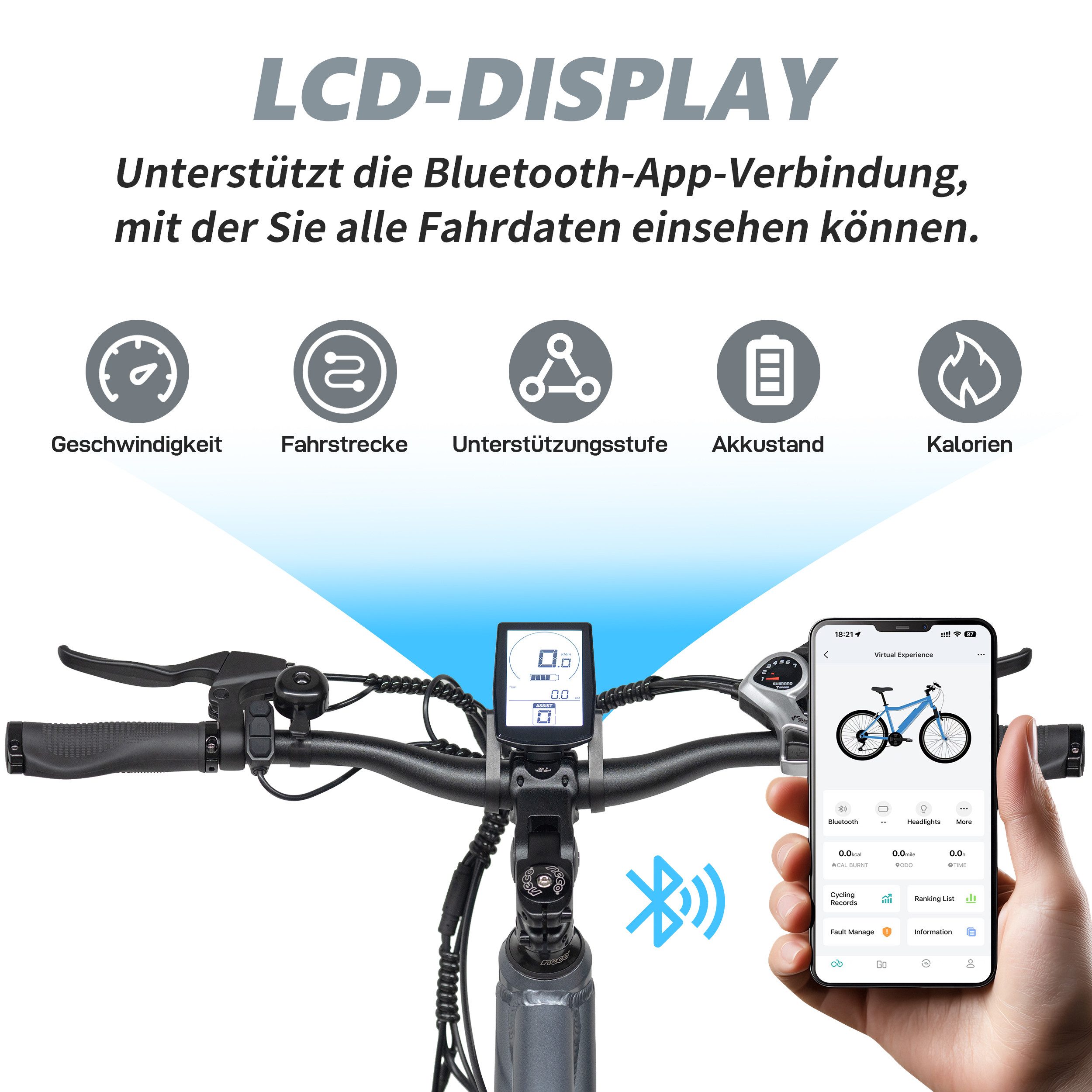 Vankel E-Bike Trekkingrad 28 Zoll Trekkingrad für Damen und Herren, 7 Gang, 450Wh max.70Km, Schimano Schaltwerk, Kettenschaltung, Heckmotor, 450 Wh, City Pedelec mit digitalem Display, leicht und aufladbar