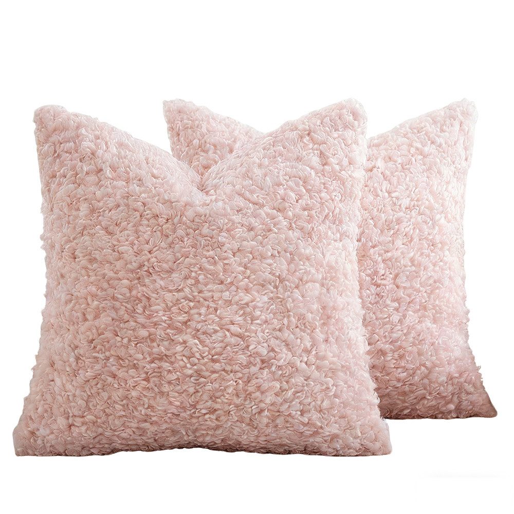CLTYQ Kissenbezug Kissenbezüge aus Kunstfell,1er Set 45x45cm,Sherpa-Kissenhüllen, Flauschig Deko Kissenbezug,für boho Wohnraumdekoration,einfarbig