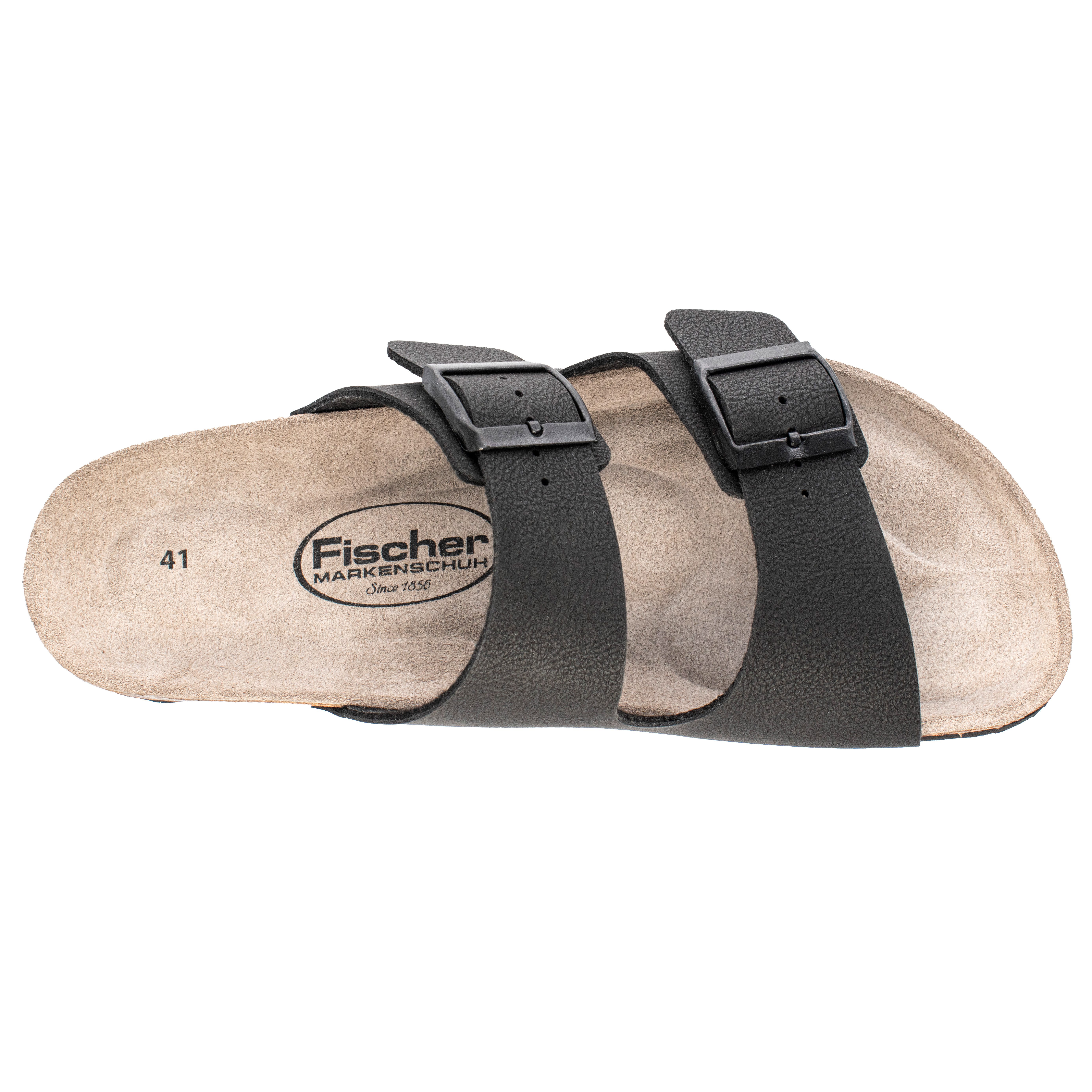 Fischer-Markenschuh Bruno Pantolette aus Vegano (Lederimitat), Fleecefutter, mit gepolstertem Lederfußbett