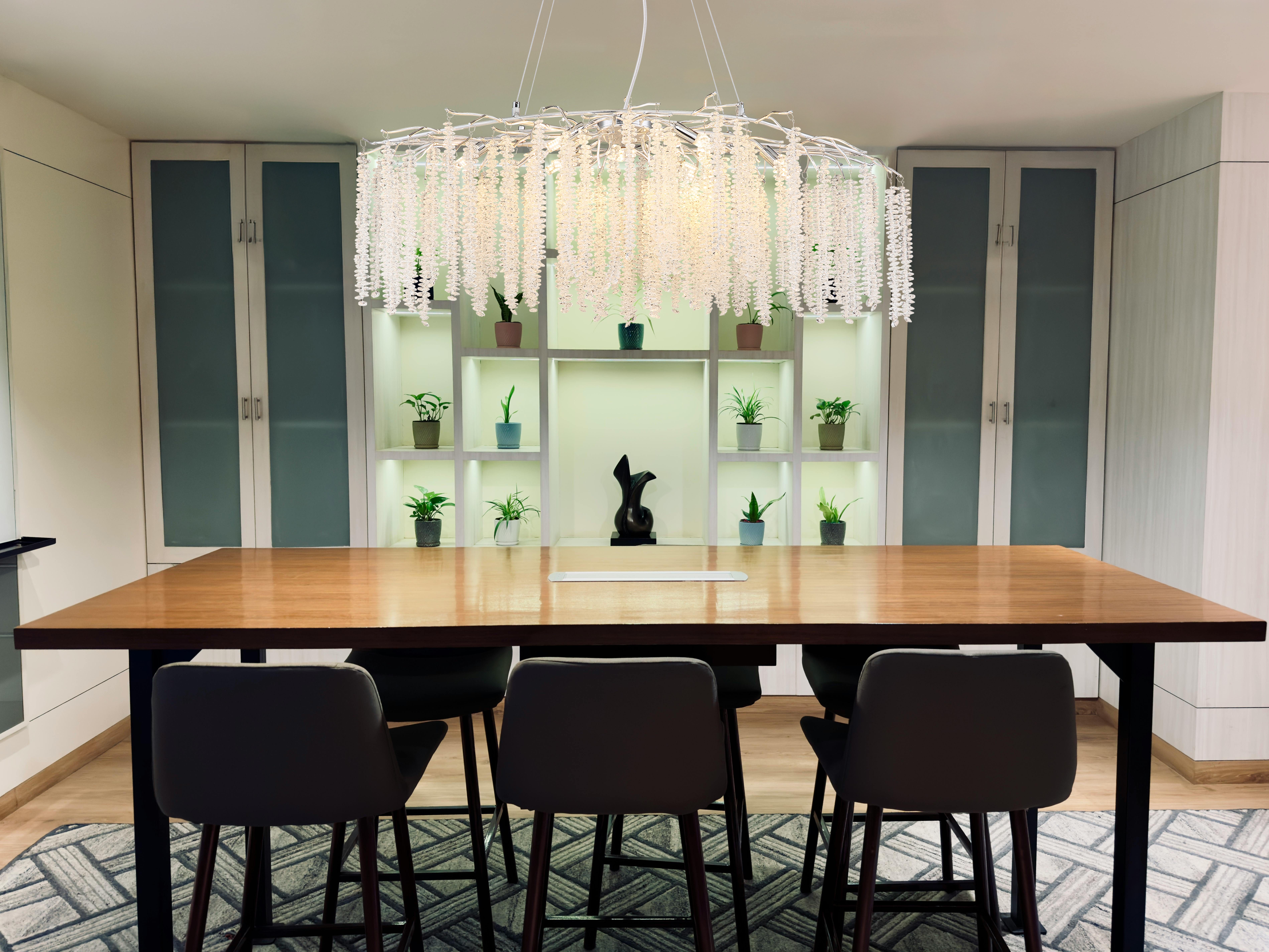 GLOBO LIGHTING Hängeleuchte LAVERNE, ohne Leuchtmittel, Kristall Luster für Wohn- & Esszimmer Chrom