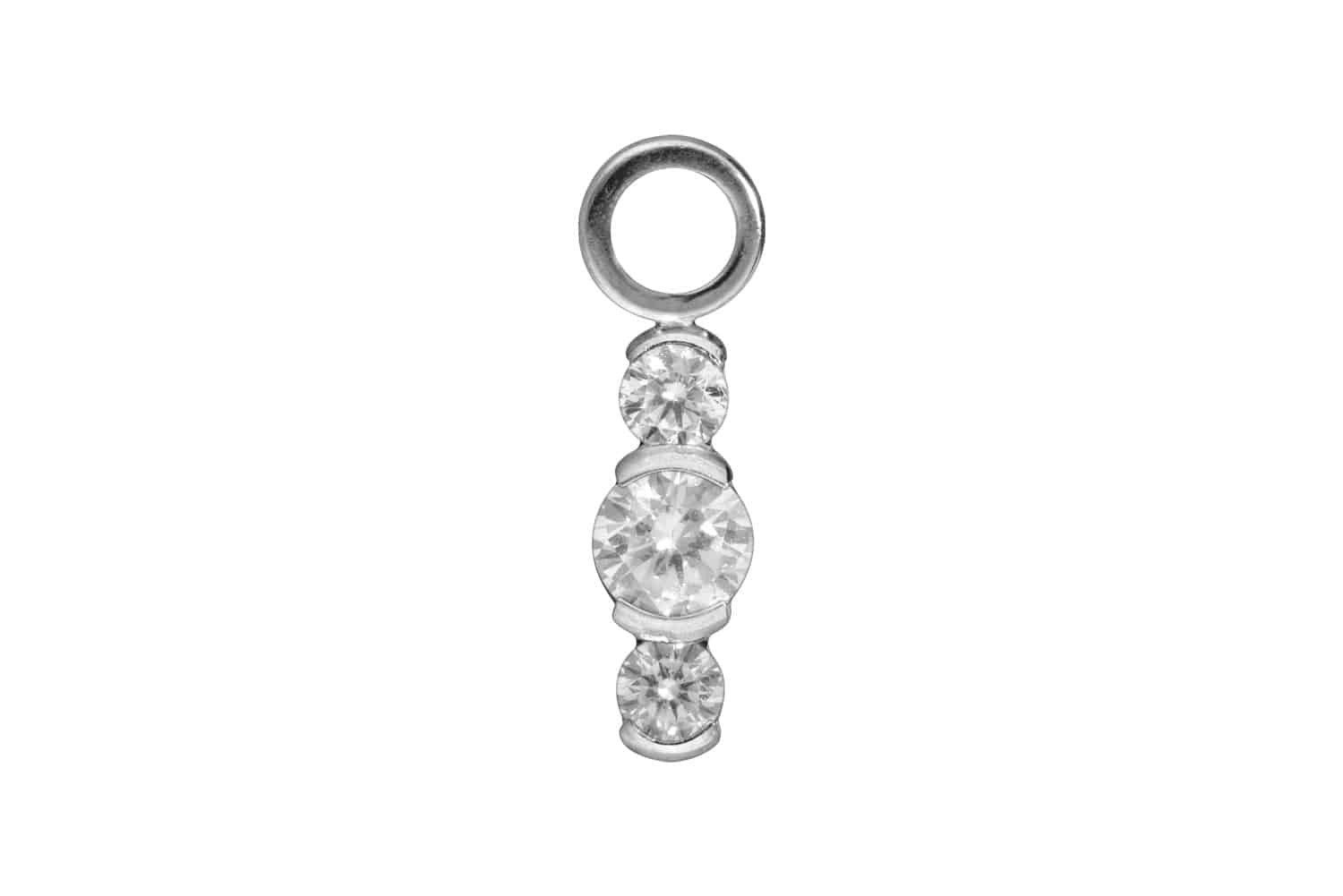 Piercing-Set Titan Anhänger für Clicker 3 EINGEFASSTE KRISTALLE