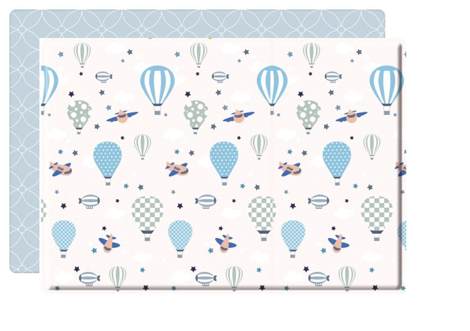 Wunschkind Spielmatte Krabbelmatte 190x130cm Blaue Ballons, nach Spielzeugnorm EN71