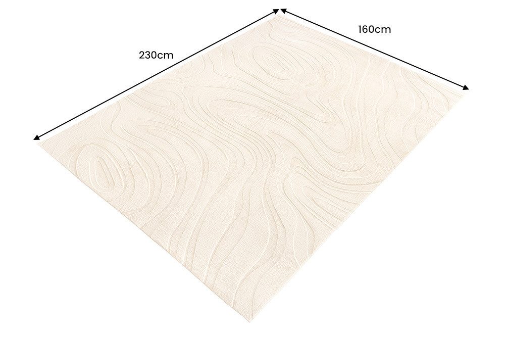 riess-ambiente Designteppich DESERT DUNE 230x160cm beige - 3D-Oberfläche, Hoch-Tief-Effekt, weich, rechteckig, Höhe: 25 mm, strukturiert & für Fußbodenheizungen – ideal für Wohn- & Schlafzimmer