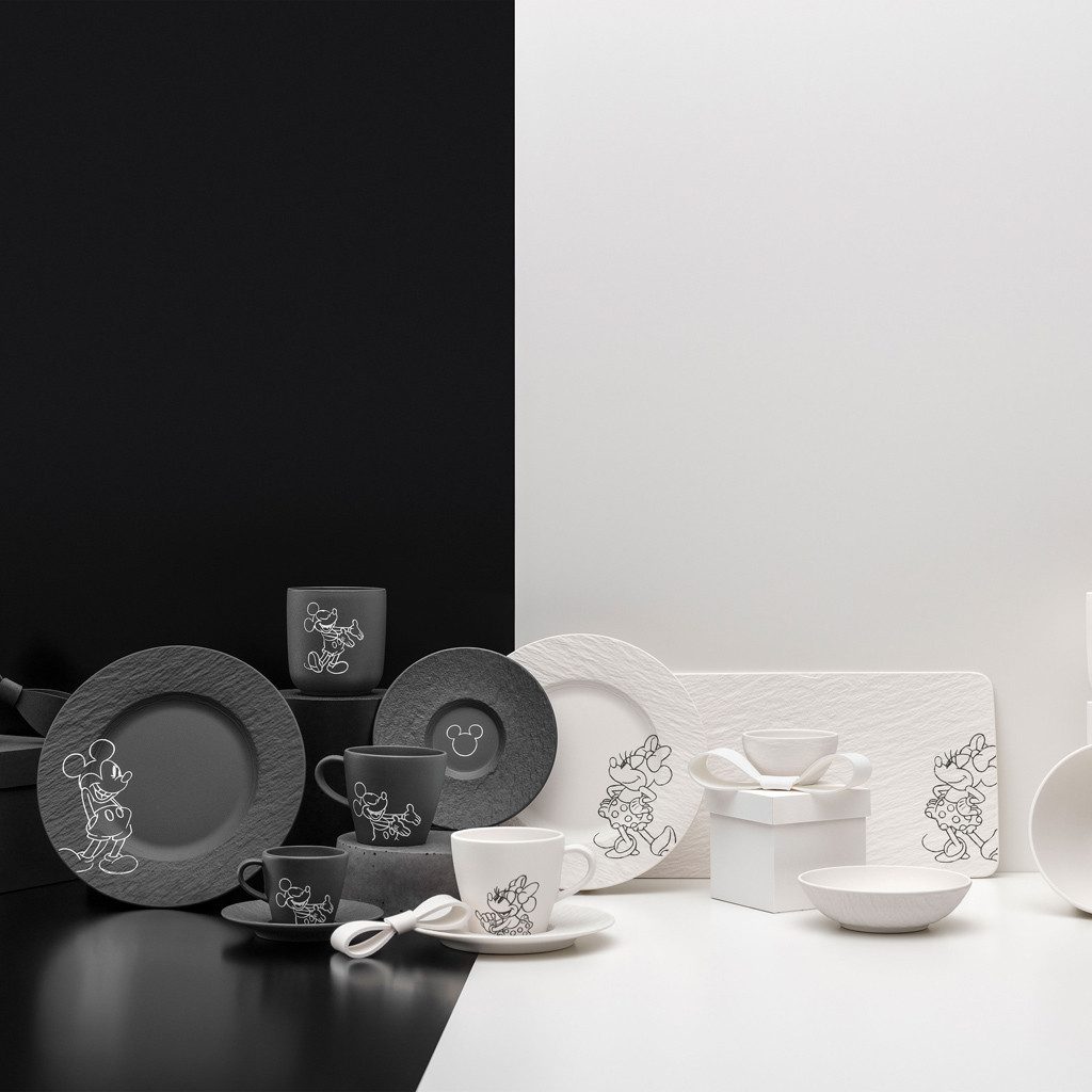 Villeroy & Boch Tasse Manufacture - Mickey Mouse, 2-tlg., Porzellan, Premium Porcelain, mikrow.- & spülm.sicher, Made in Germany