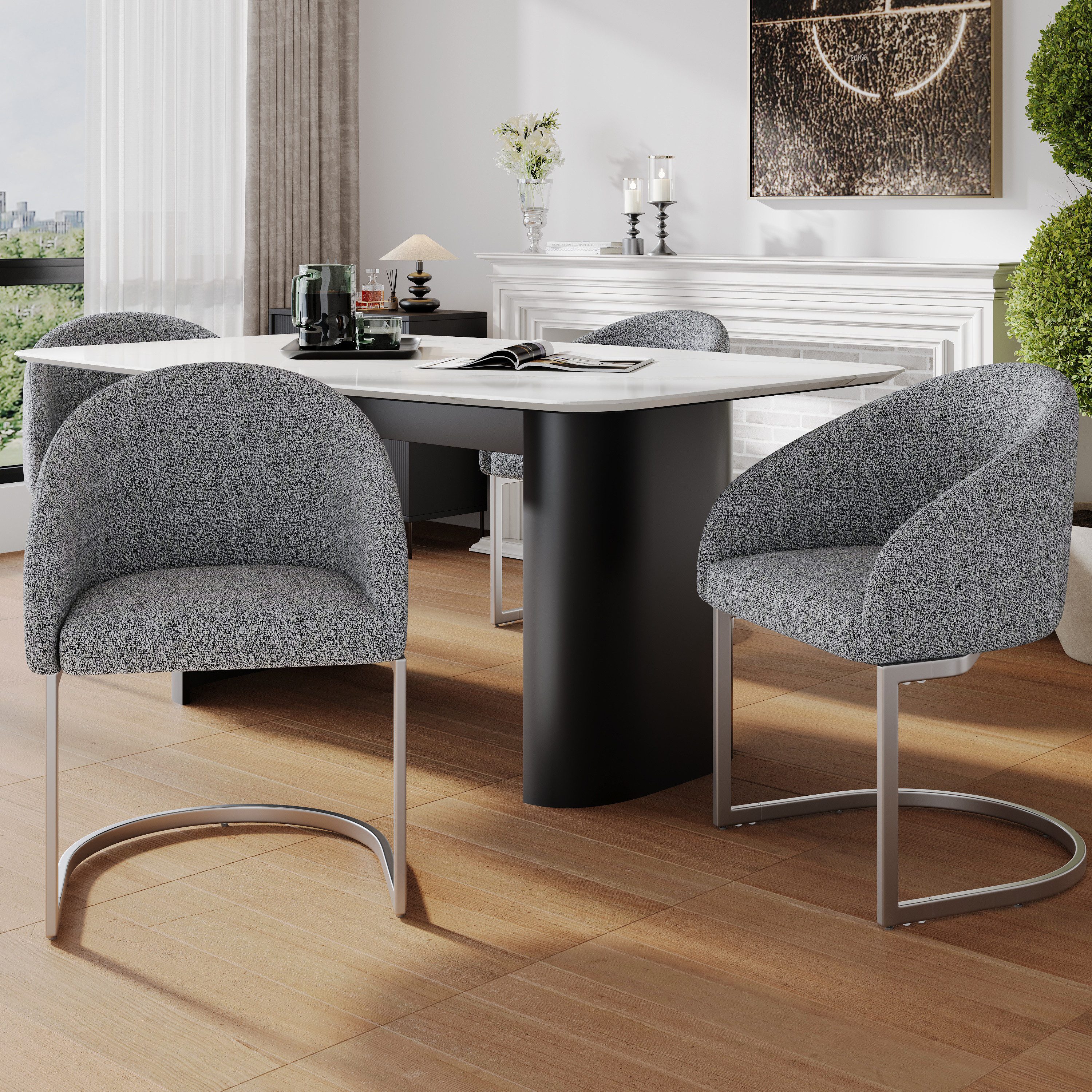 HAUSS SPOLE Esszimmerstuhl 4er Ergonomischer Freischwinger günstig online kaufen