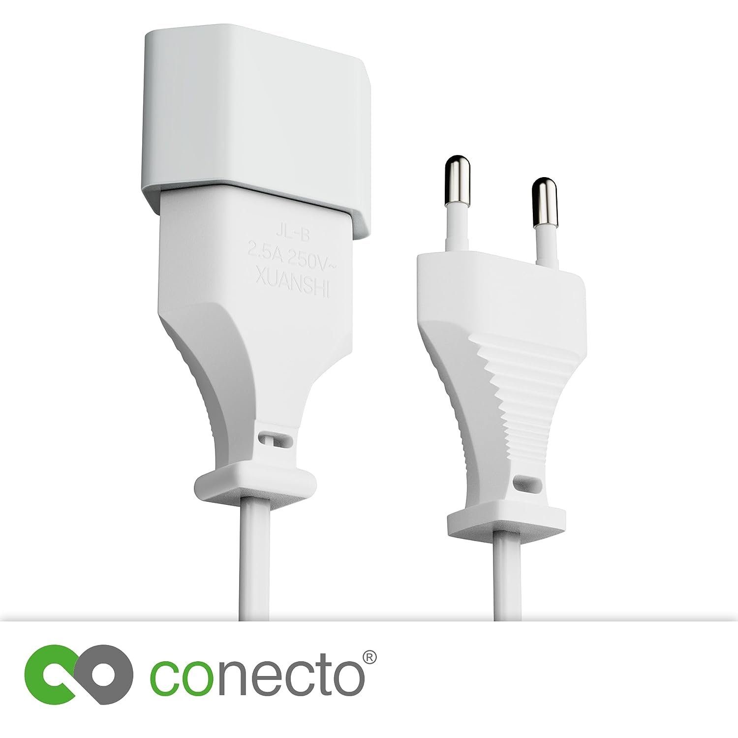 conecto conecto Strom-Kabel-Verlängerung, Euro-Stecker gerade auf Euro-Buchse Stromkabel, (300 cm)