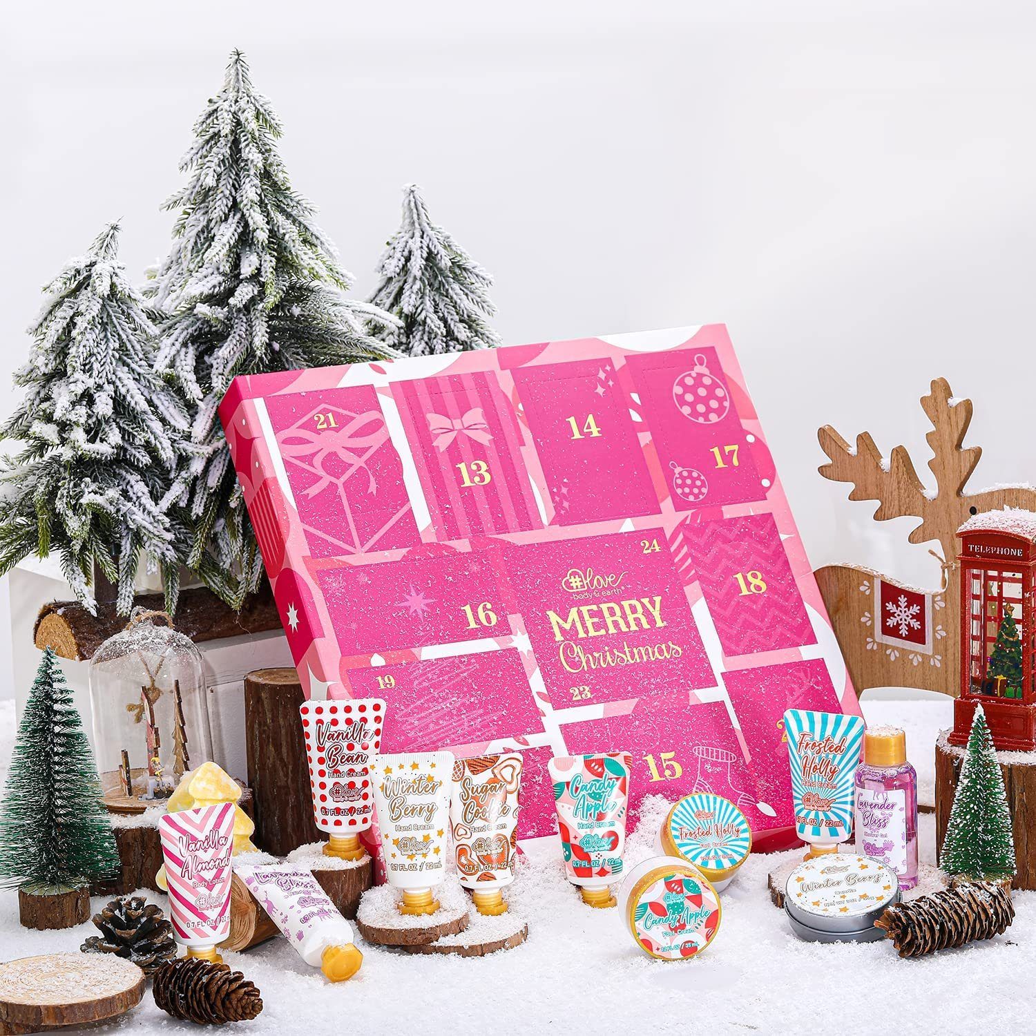 LOVE & mit # Box Cream Frauen,12pc Adventskalender, Handcreme EARTH Hand Weihnachtsgeschenke für BODY