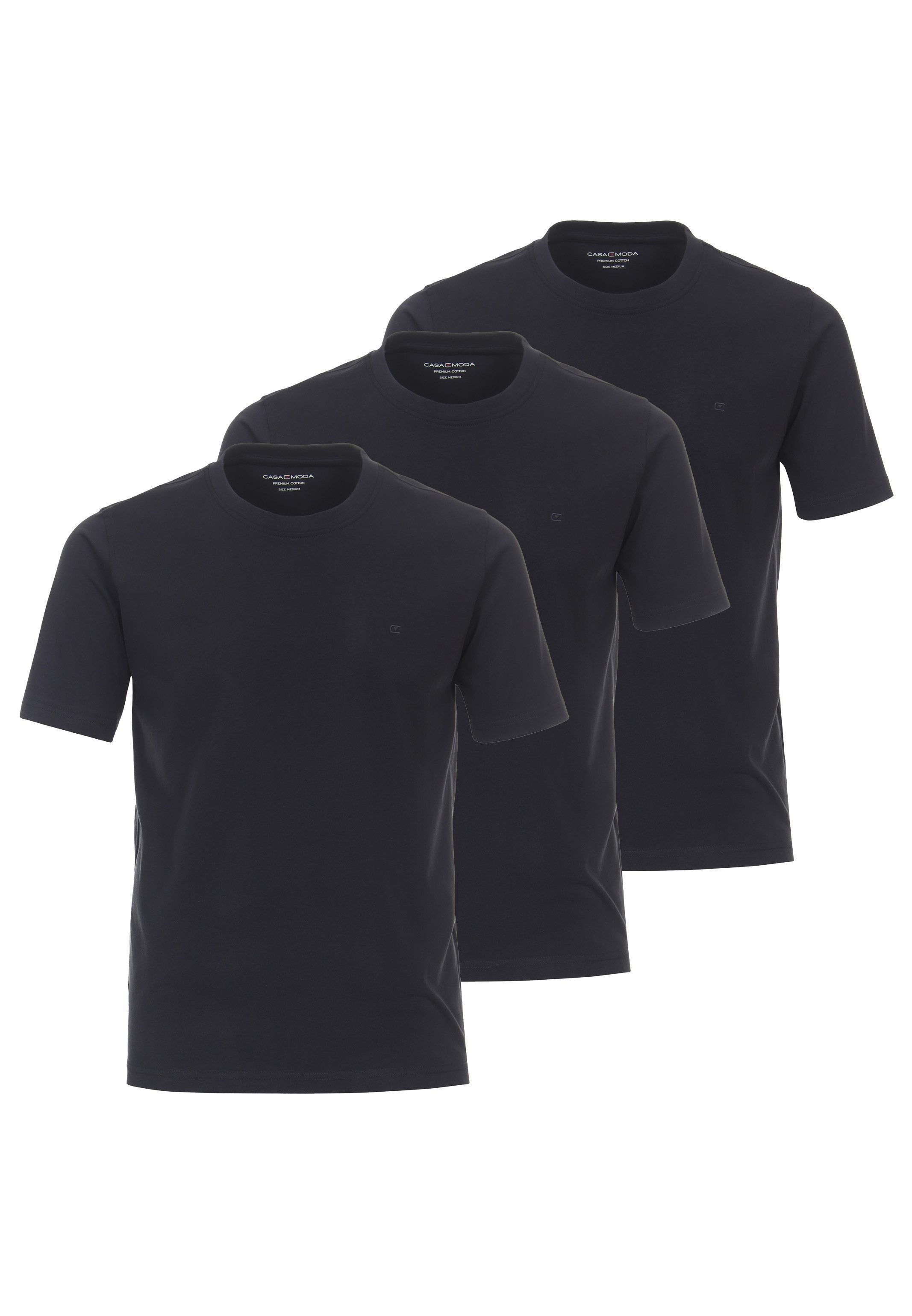 CASAMODA T-Shirt 3er Pack Basic (Spar-Set, günstig online kaufen