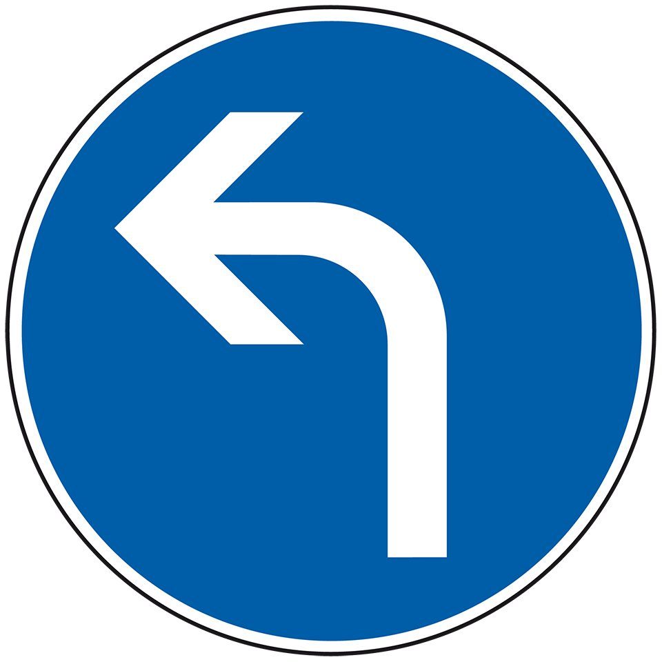 Verkehrsschild Verkehrszeichen Fahrtrichtung links,Nr.209-10,Alu RA0,reflekt.,Ø 600mm