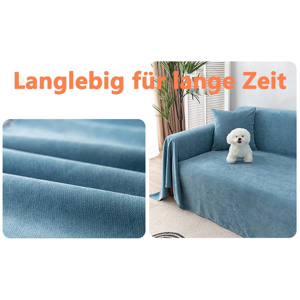 Couchschutz, rutschfest Juoungle wasserabweisend Sofabezug Abdeckung Sofaüberwürfe Blau(180*150cm)