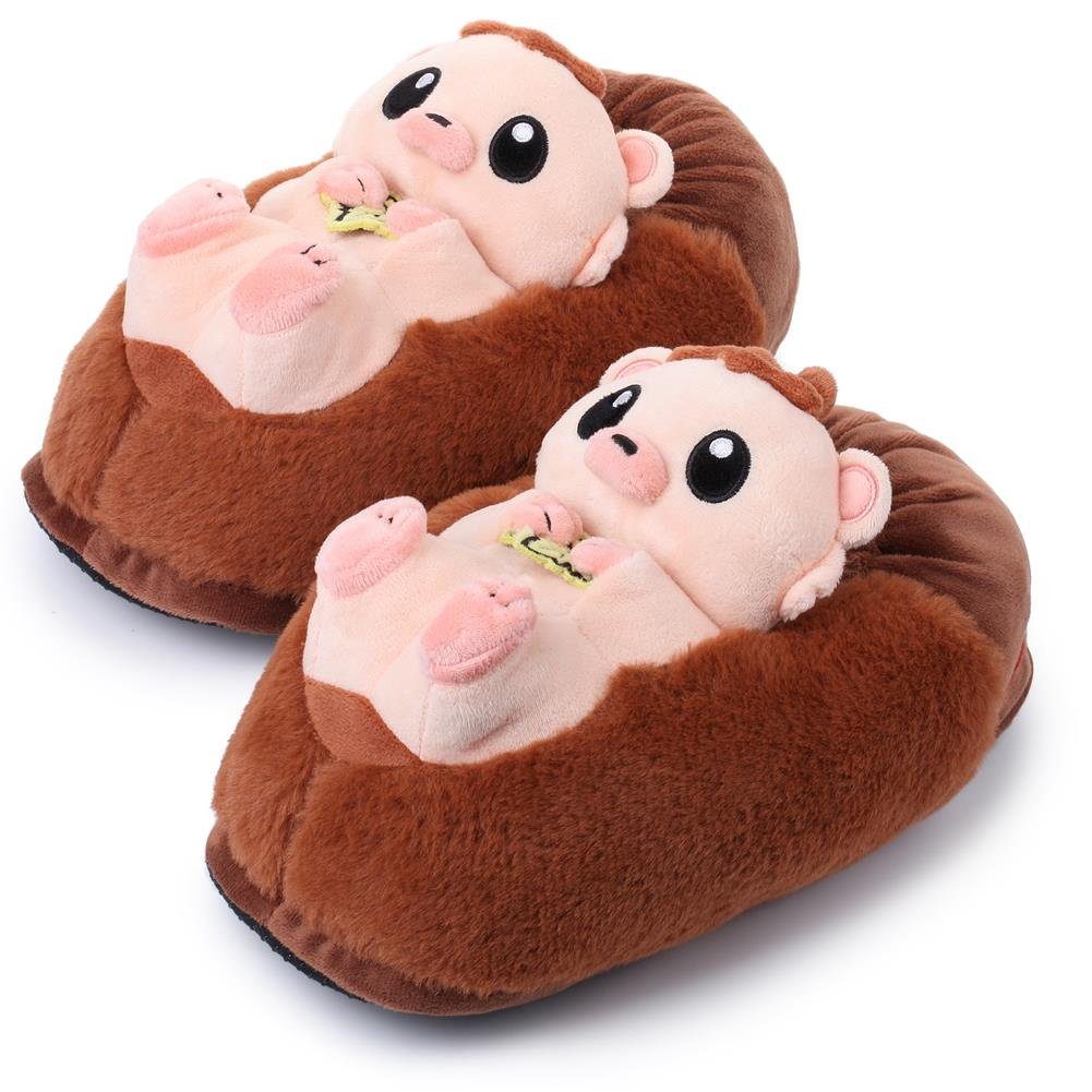 Corimori Tier Pantoffeln für Kinder Einheitsgröße 25-33,5 Plüsch Hausschuhe (Packung, Geschenk) EU Einheitsgröße 25-33,5 Poki der Igel für Kinder, Jungen, Mädchen
