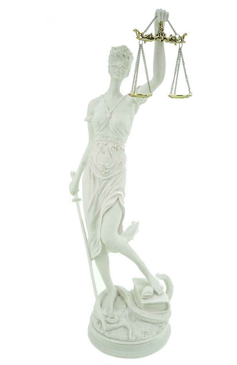 Kremers Schatzkiste Dekofigur XL Alabaster Justitia Göttin der Gerechtigkeit 46 cm