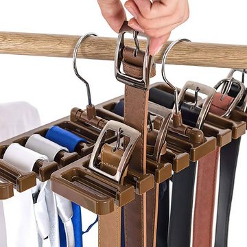 Welikera Gürtelhalter 2 Stück Gürtelbügel,10 Schlitze für Krawatte,Gürtel,Schal,Halstuch