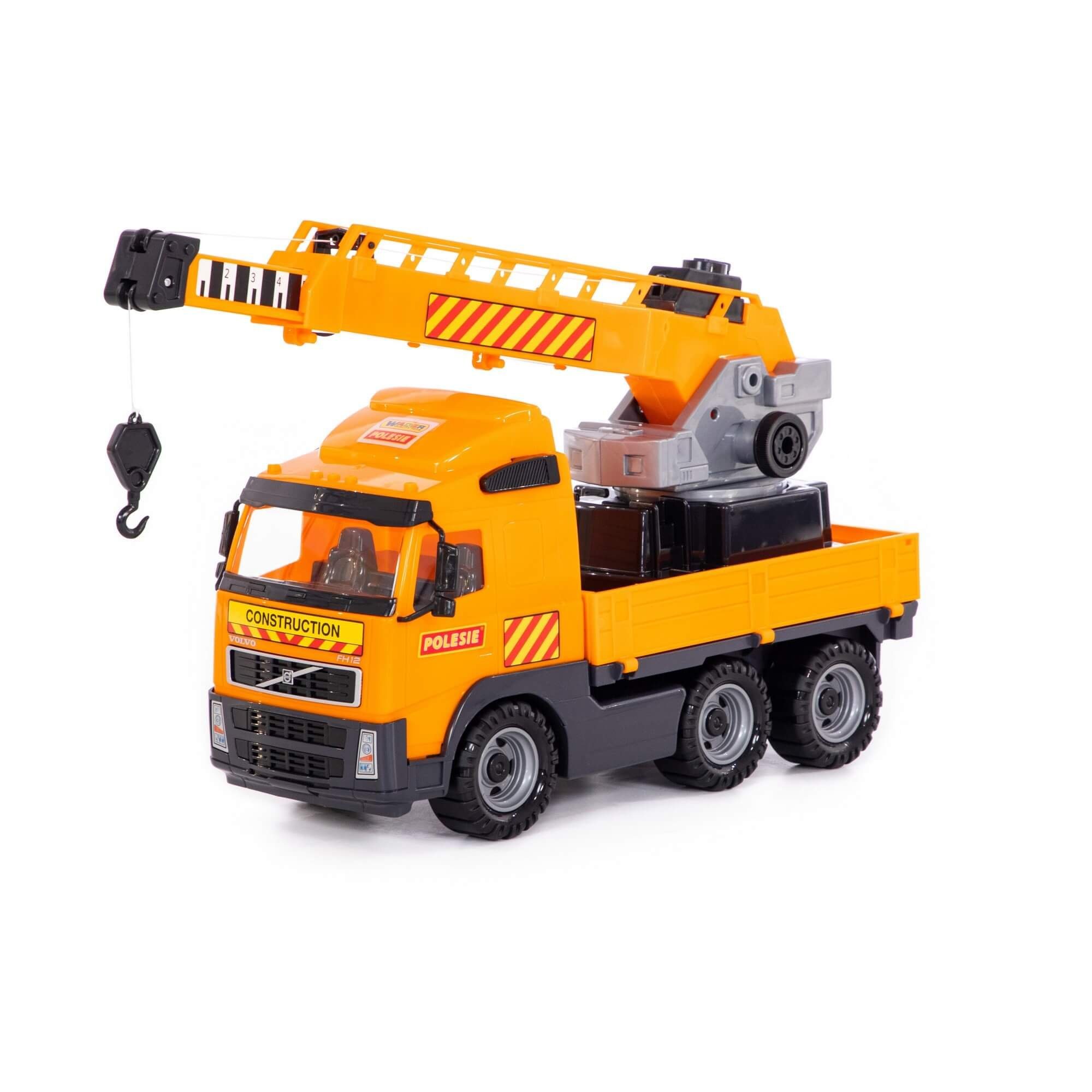WADER QUALITY TOYS Игрушки-LKW VOLVO mit Kran auf Wendeplattform