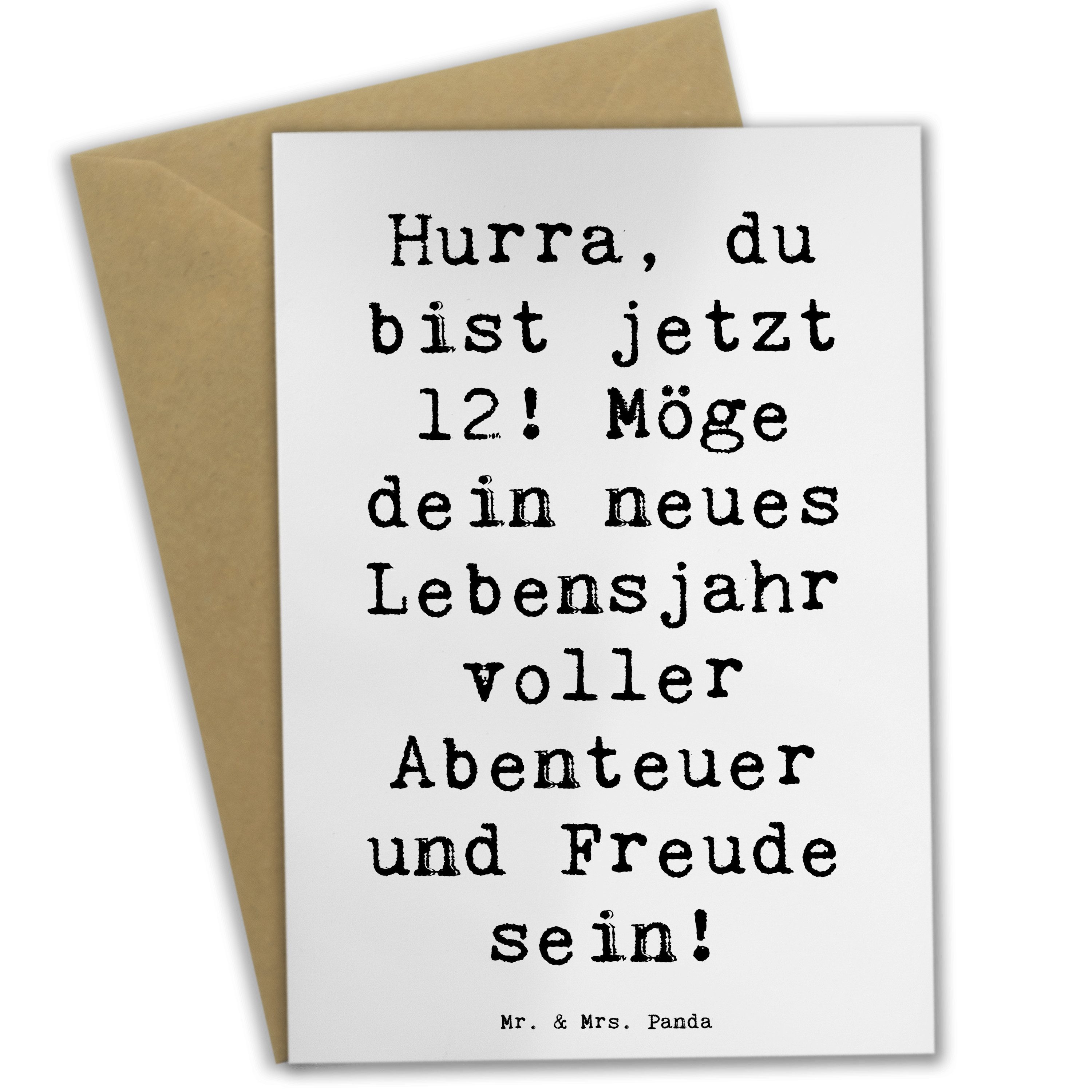 Grußkarte Spruch 12. Geburtstag - Weiß - Geschenk, voller Freude, Karte, voller