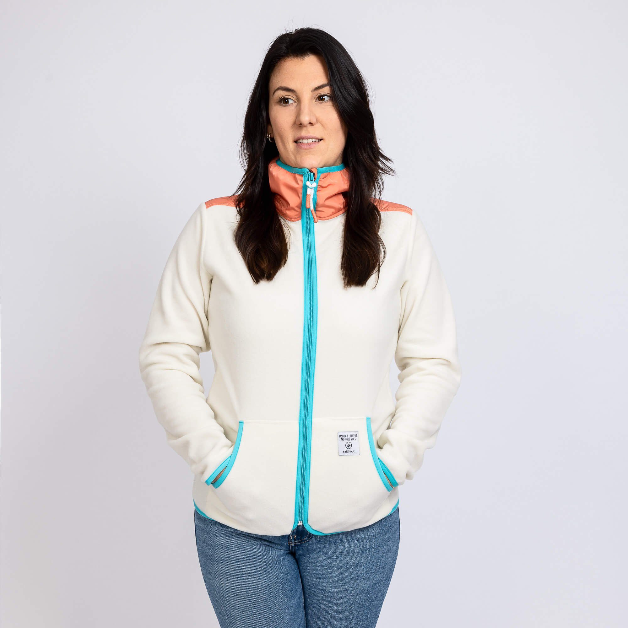 salzhaut Fleecejacke Damen Sweatjacke Klóówerblad - Jacke Fleece mit hohem günstig online kaufen