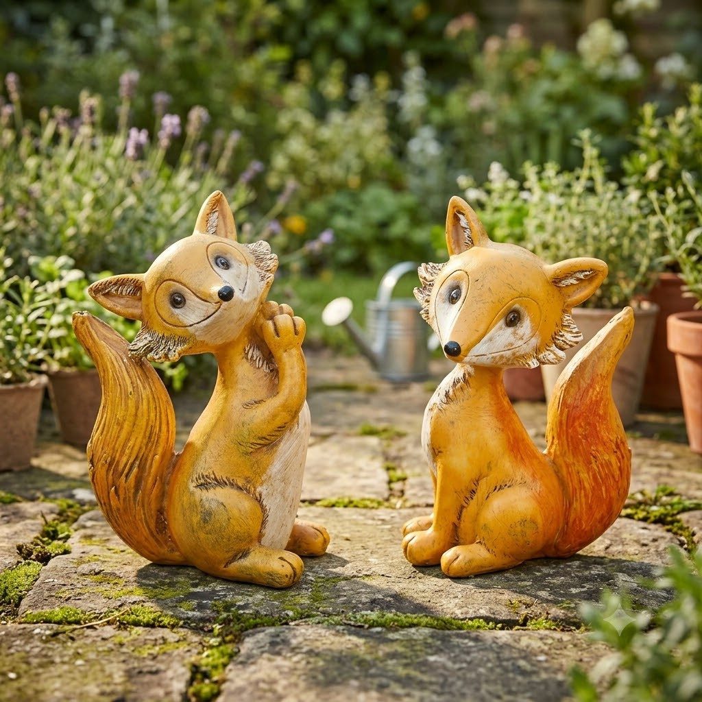 Eurosouvenir Dekofigur Doppeltes Glück: Bezauberndes Fuchs-Duo in zwei Posen (Set, 2 St., 2 tlg)