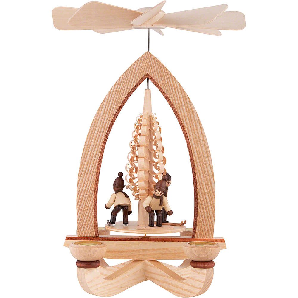 Heinz Lorenz Pyramiden Weihnachtspyramide 1-stöckige Pyramide Wintersportler - natur (28cm) von Heinz Lorenz Pyr
