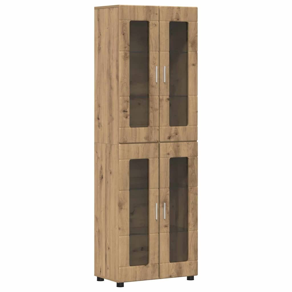 vidaXL Wohnzimmer-Set Highboard FLORIN Artisan-Eiche 60 x 35 x 182 cm Holzwerkstoff, (1-St)