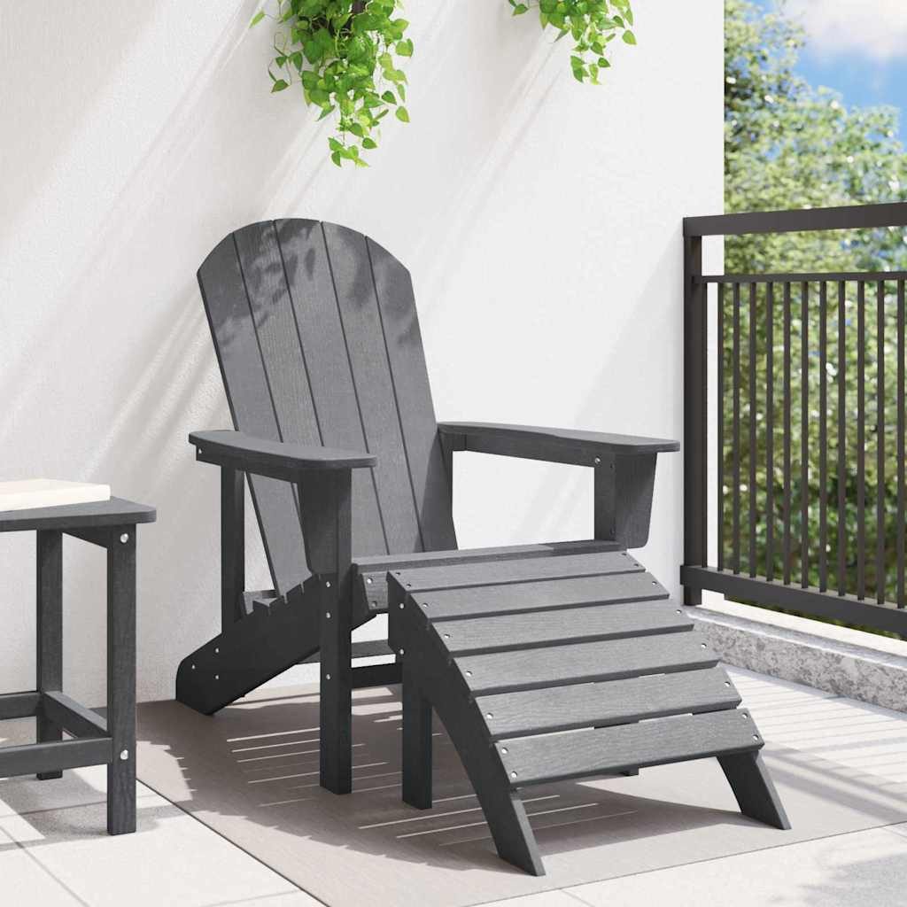 vidaXL Gartenstuhl Adirondack-Stuhl Hellgrau HDPE (1 St)