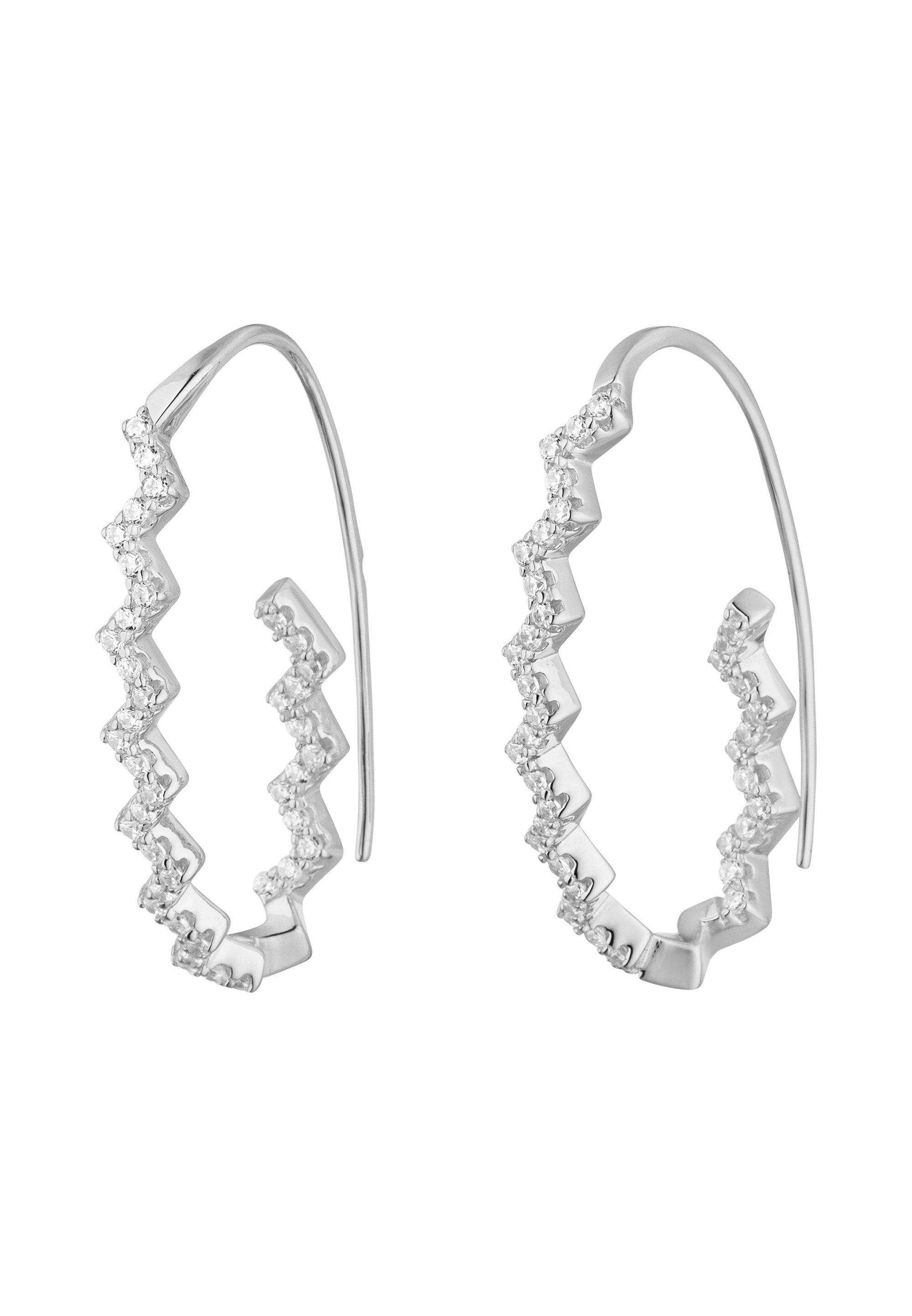 NANA KAY Paar Creolen Glamour Girl, mit glitzerndem Zirkonia-Besatz