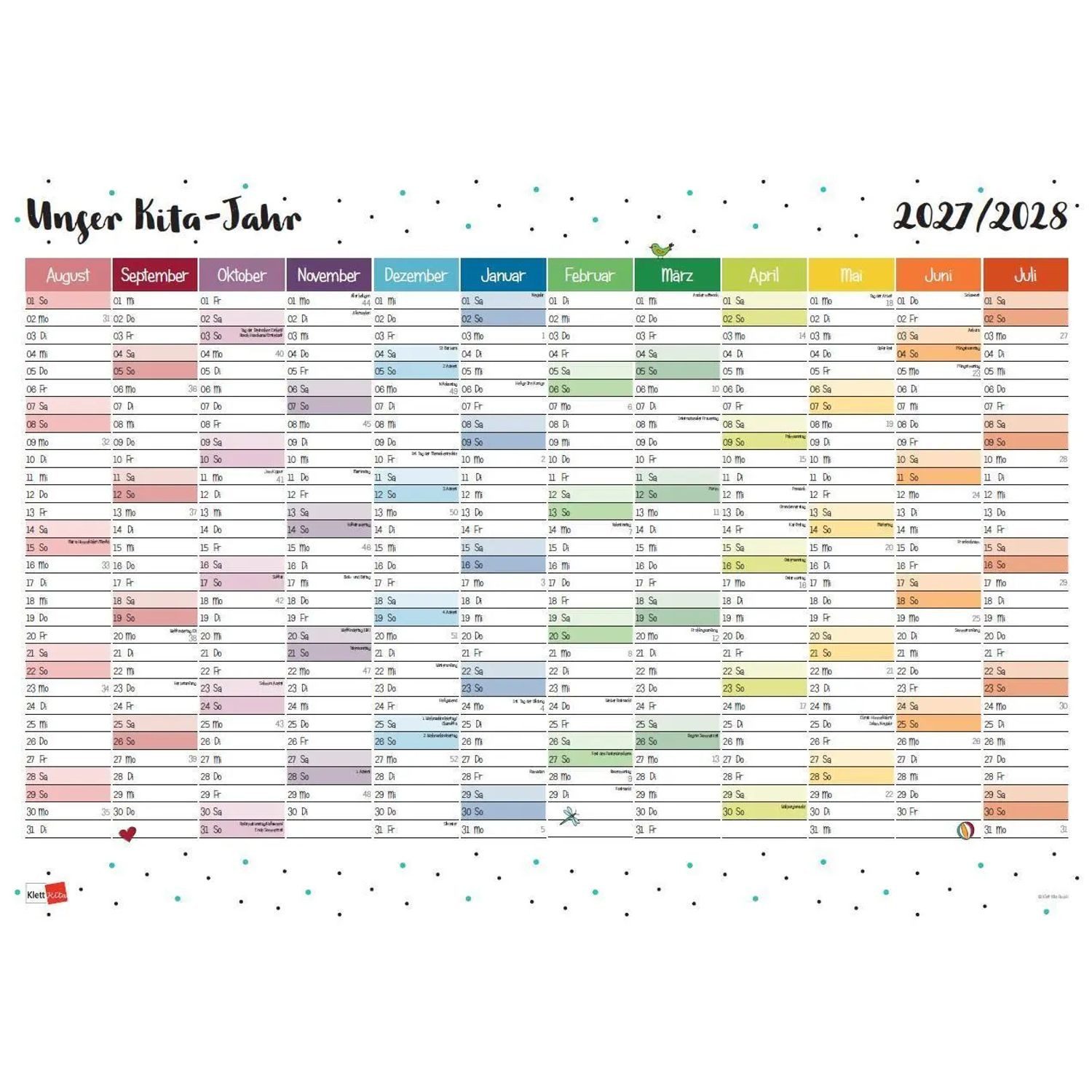 Klett Verlag Wandkalender Wandkalender: Unser Kita-Jahr 2027/28