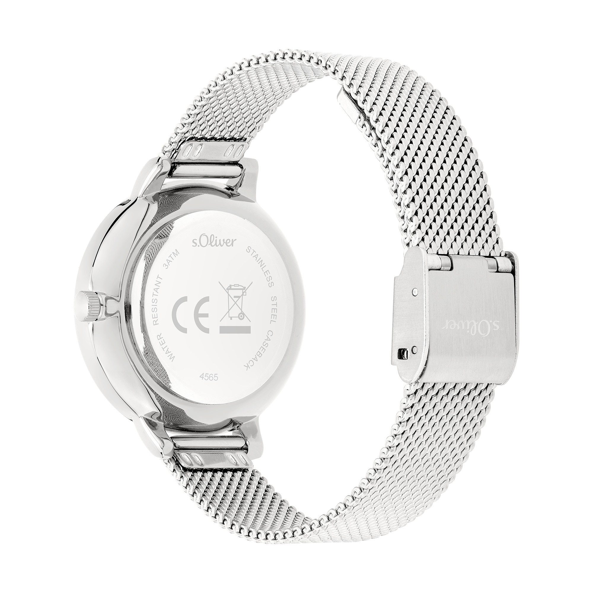 s.Oliver Quarzuhr Lovely Time SO-4565-MQ, Armbanduhr, Damenuhr, Edelstahlarmband, analog