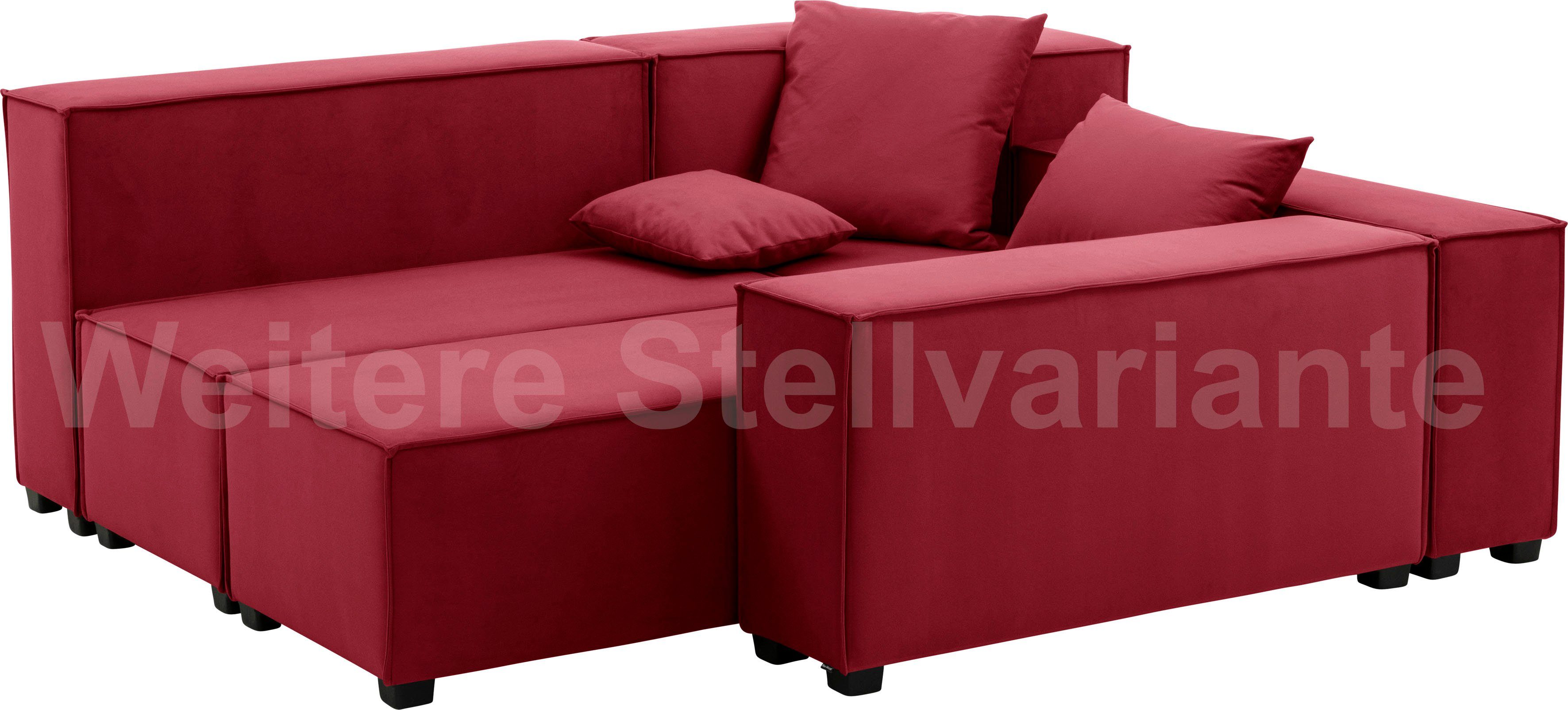 Max Winzer® Wohnlandschaft MOVE, 3 8 rot Set, Sitz-Elementen, Zierkissen, Sofa-Set aus inklusive kombinierbar 06