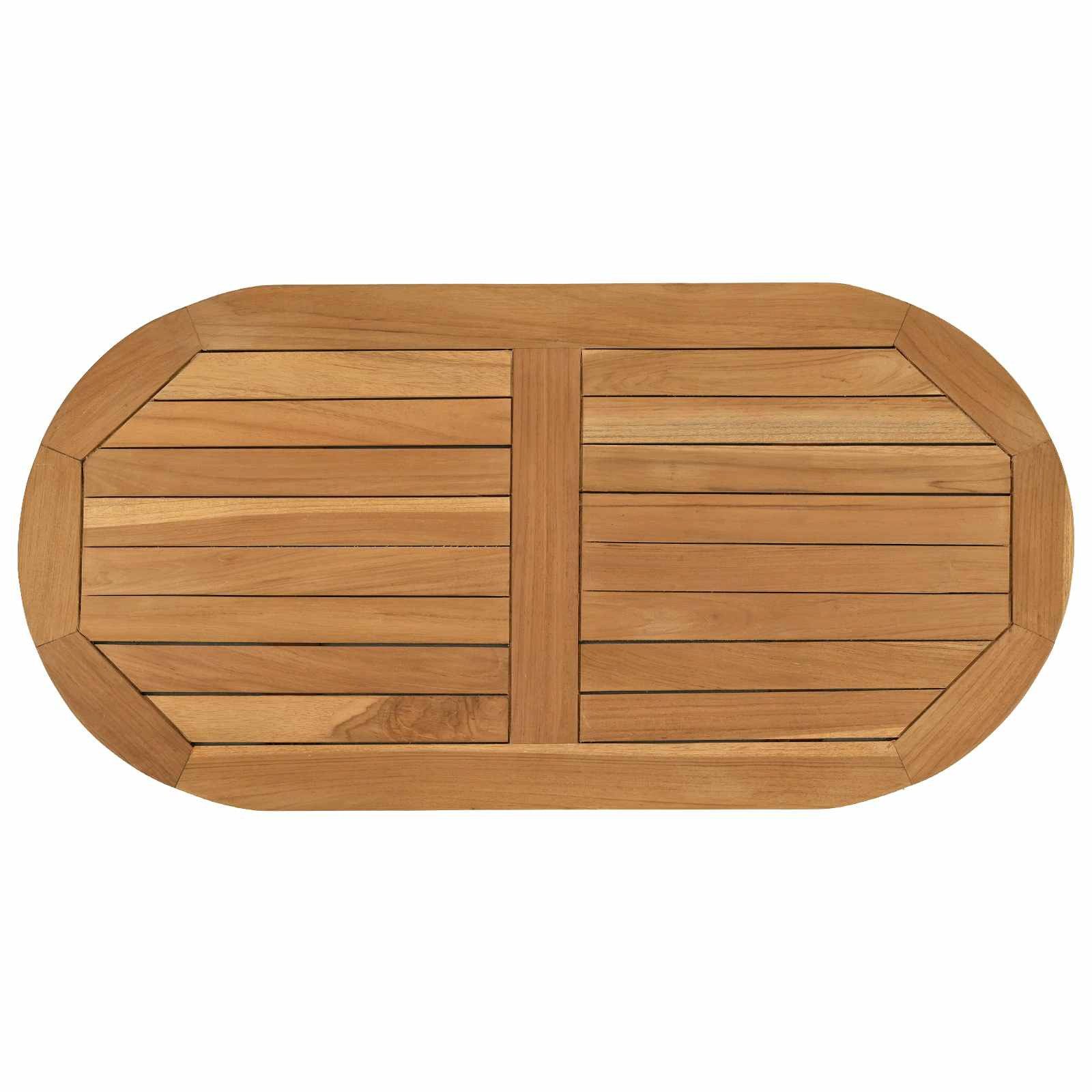 vidaXL Tischplatte Tischplatte 80 x 40 x 2,5 cm Oval Massives holz Natur (1 St)