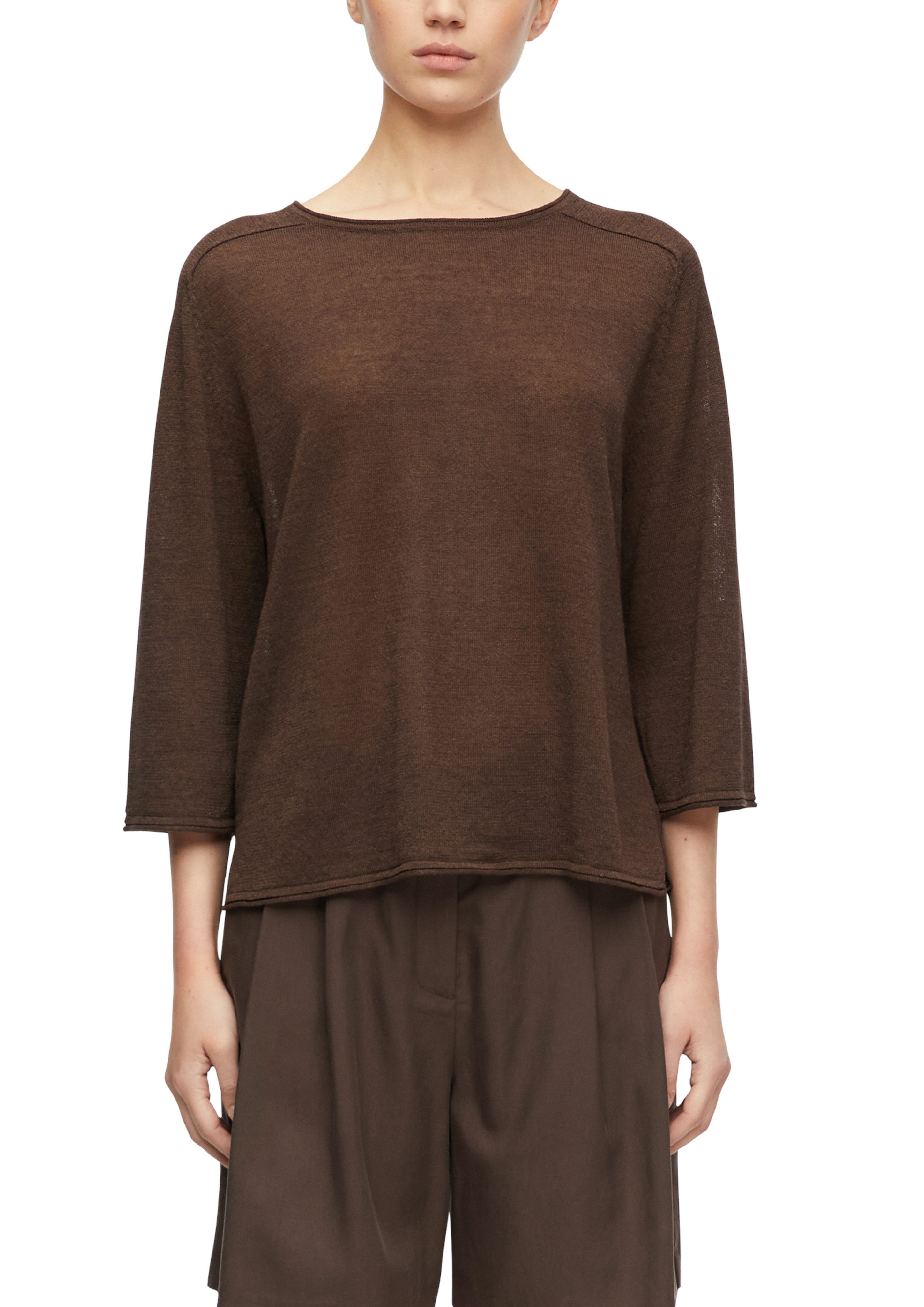 comma 3/4 Arm-Pullover Leichter Pullover mit Leinen und Viskose