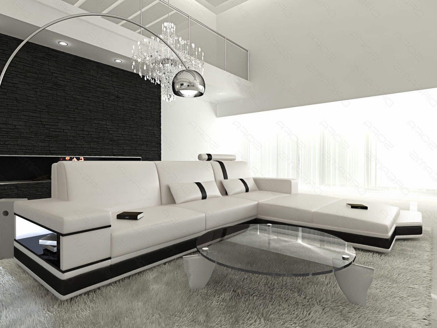 Sofa Dreams Ecksofa Messana L Form Mini Sofa, 4-Sitzer, Ottomane, LED-Beleuchtung, USB, Couch