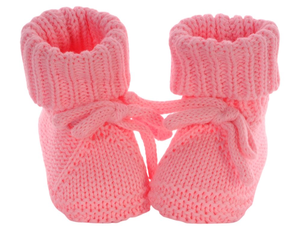 La Bortini Füßlinge Baby Strickschuhe Erstlingssocken gestrickt Stricksocken in Rosa
