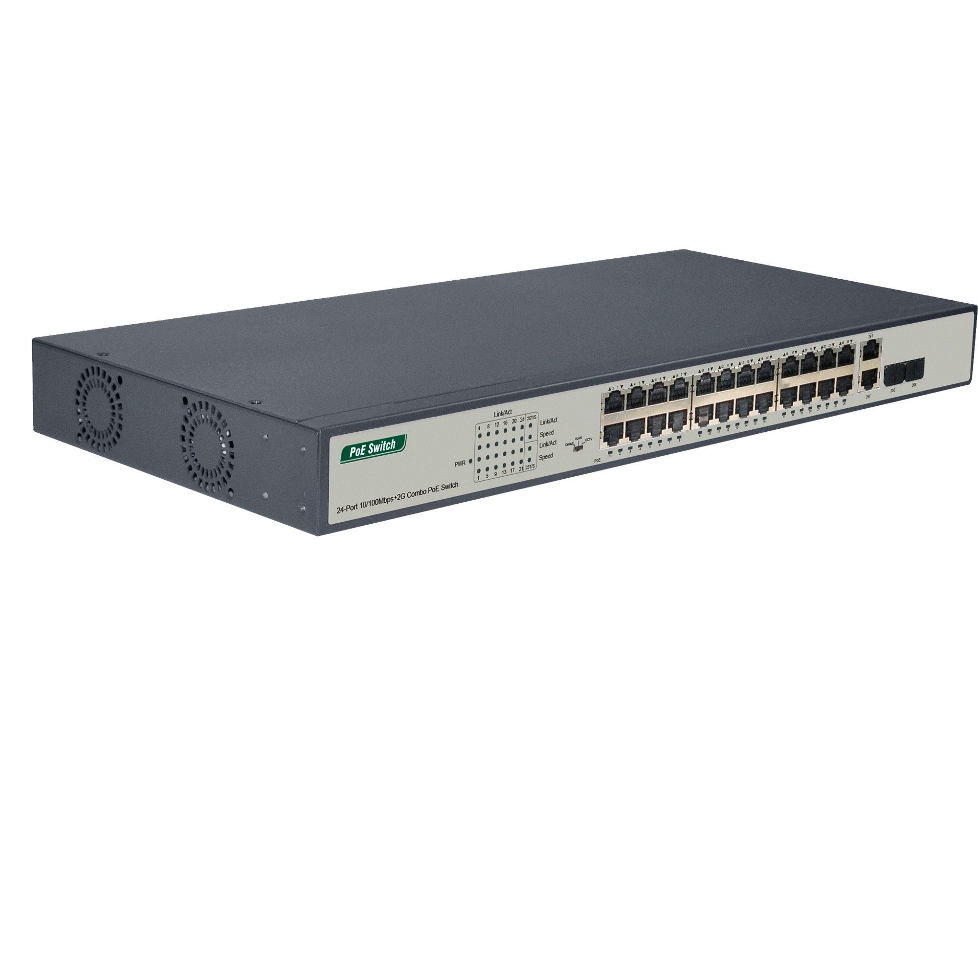 Digitus 24-Port Fast Ethernet PoE Switch Netzwerk-Switch