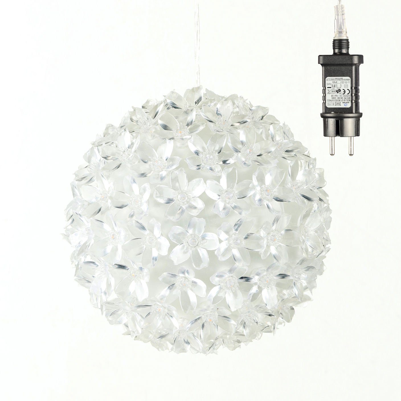 Spetebo LED Dekolicht Lichterkugel mit 100 warmweißen LED - Ø 15 cm, 2, LED, warm weiß, Beleuchtete Kugel 15 cm mit 100 LED