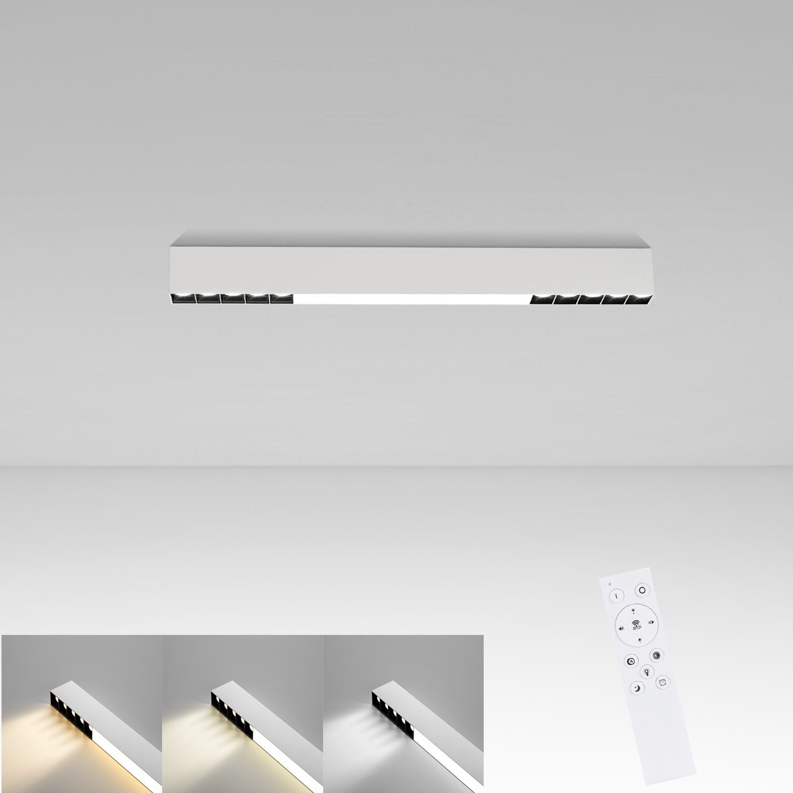 Tageslichtweiß, Arbeitzimmer, für ZMH Deckenleuchte 107cm Schlafzimmer Modern 53cm Weiß 80cm LED