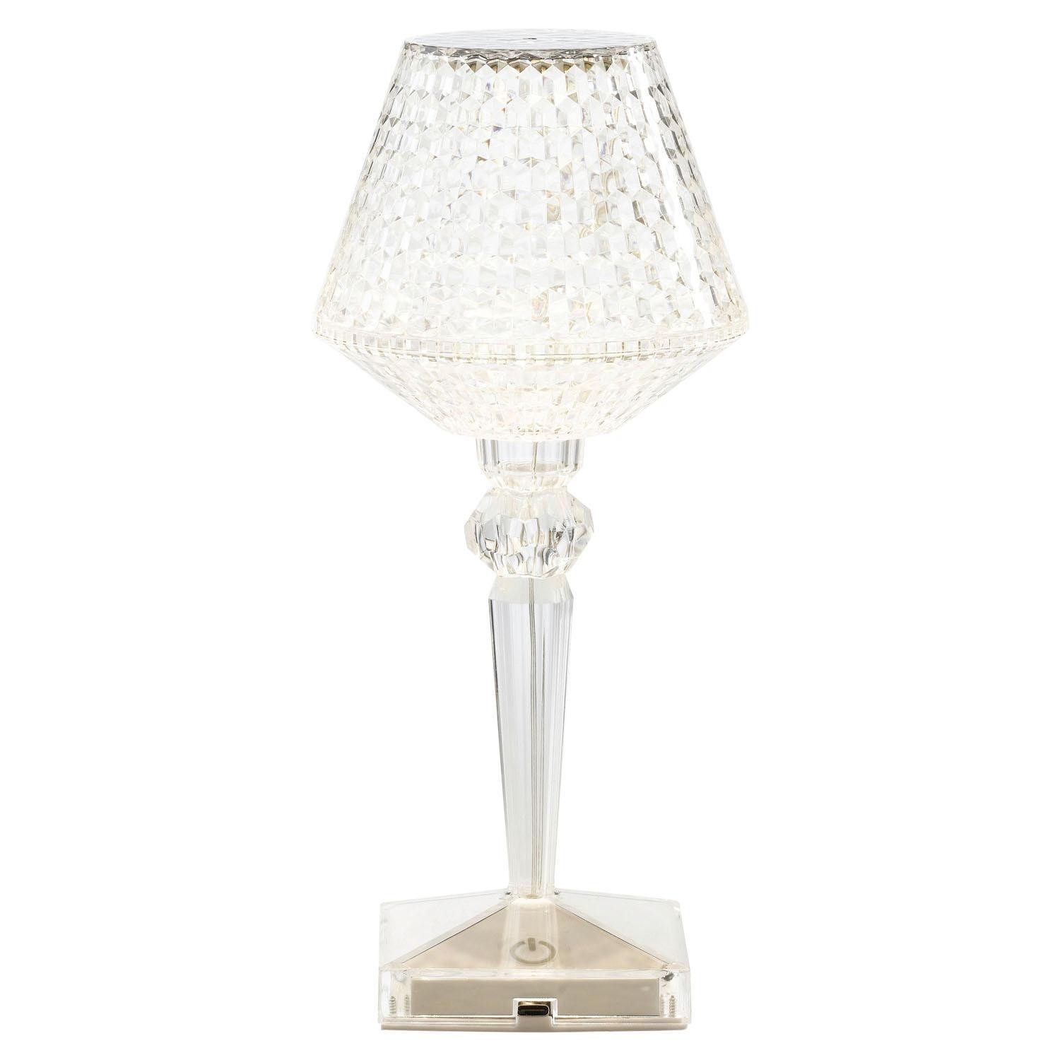 casa NOVA LED Tischleuchte CANDY, H 26 cm, 1-flammig, Transparent, Kunststoff, Anpassung der Farbtemperatur, Dimmfunktion, LED fest integriert, Extra-Warmweiß, Neutralweiß, Tageslichtweiß, Akkubetrieben, inkl. USB-Kabel