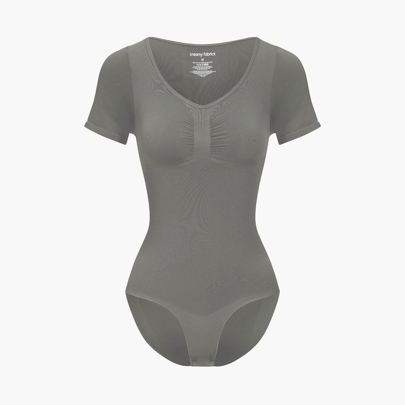 Creamy Fabrics Miederbody T-Shirt Bodysuit Sculpting Shapewear mit Slip-Graphit-4XL (1-tlg) Figurformend