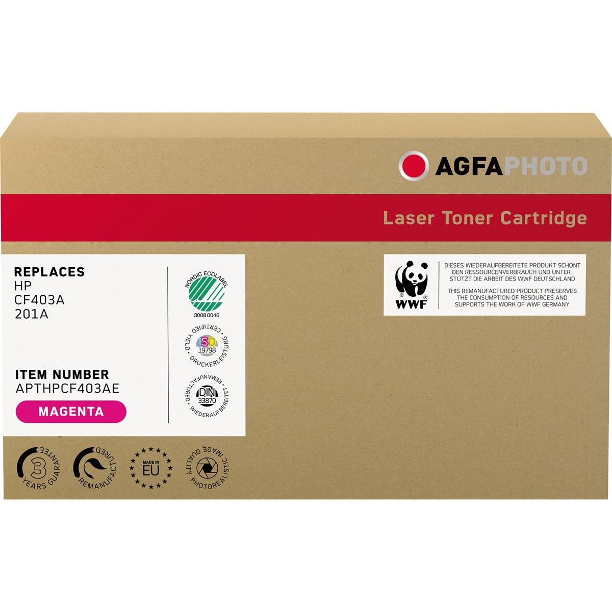 AgfaPhoto Tonerkartusche AgfaPhoto Toner APTHPCF403AE wie HP CF403A 201A magenta