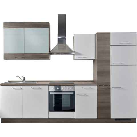 Kochstation Küchenzeile Trea, vormontiert, mit Vollauszug und Soft-Close-Funktion, Breite 310 cm