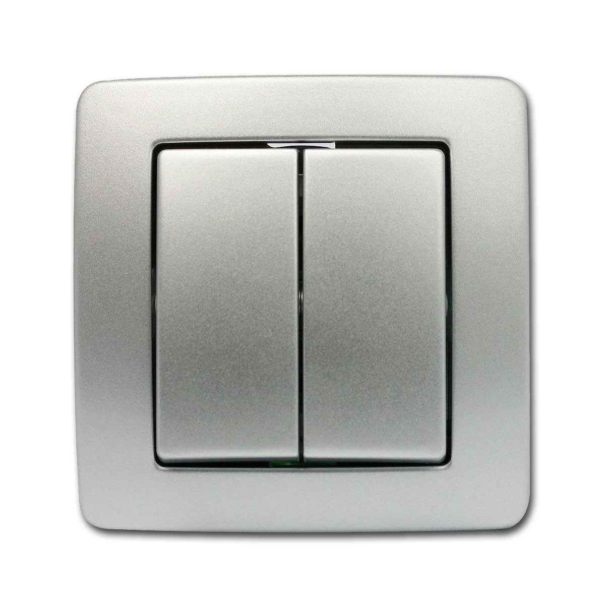 TEM EKONOMIK Doppel-Wechsel-Schalter silber 250V/10A Unterputzschalter