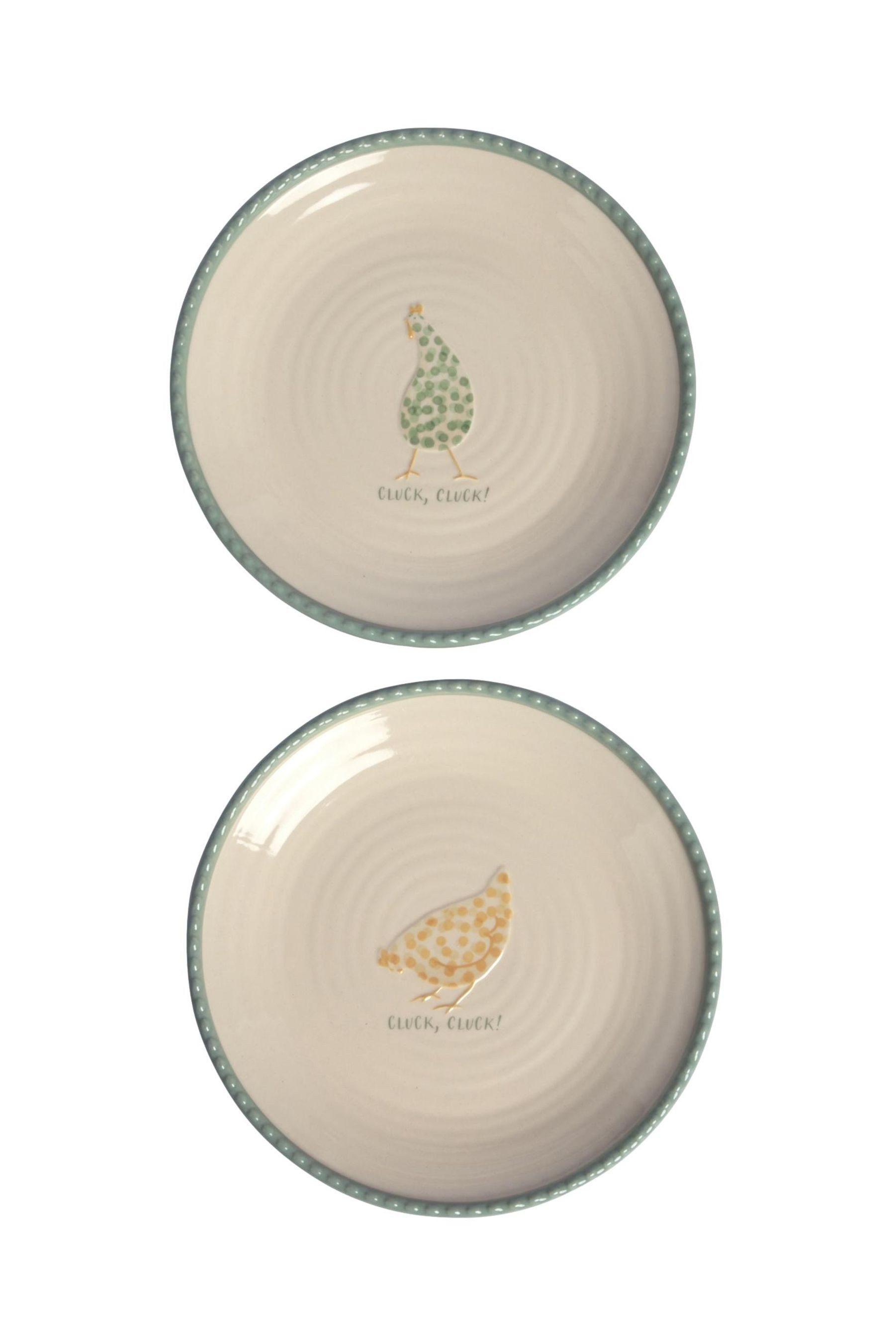 Brotteller Beilagenteller mit Hühnermotiv, 2er-Set