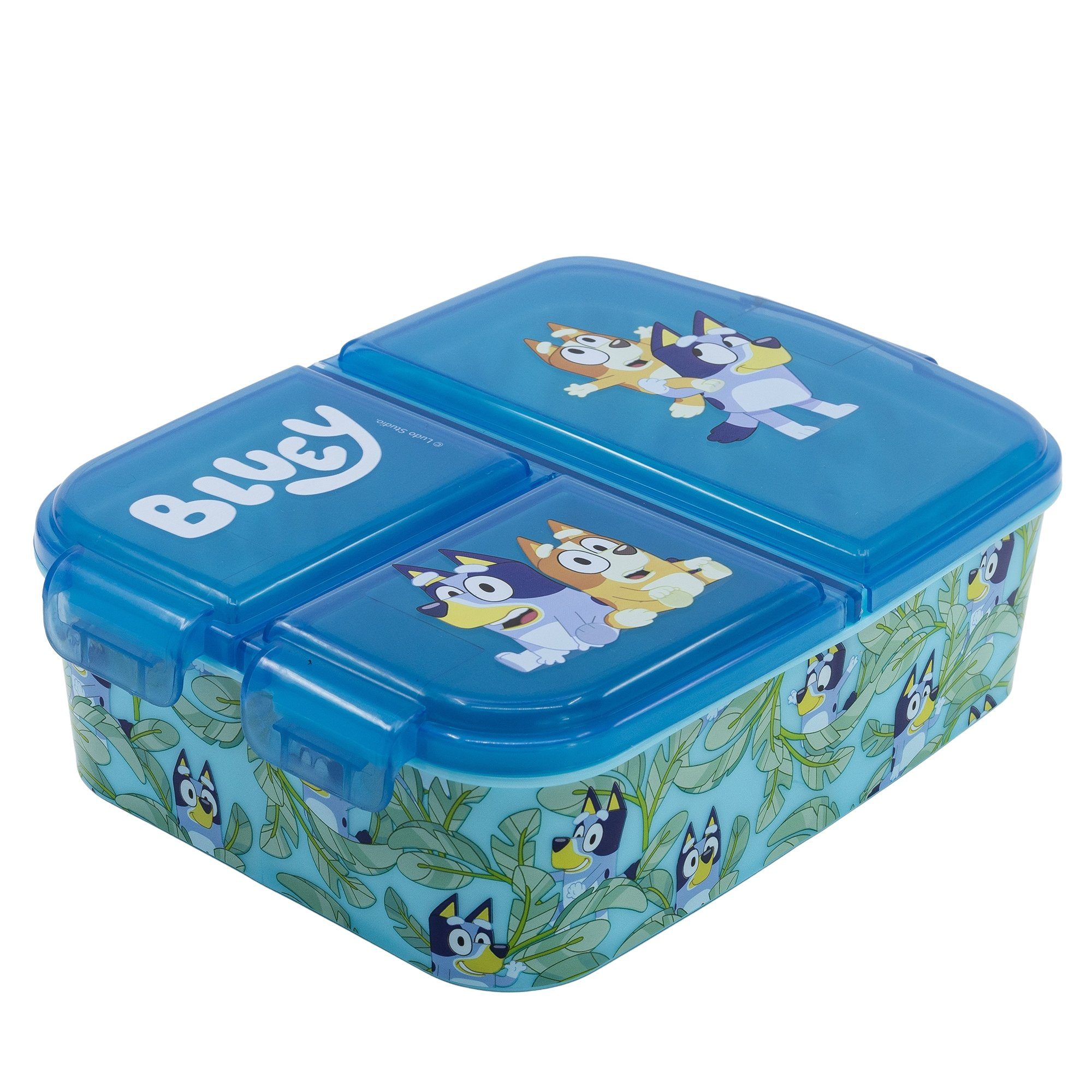 Bluey Lunchbox Bluey Bingo Kinder 2 teiliges Set Brotdose mit 3 Kammern Trinkflasche, Kuststoff, (2-tlg., Spar-Set)