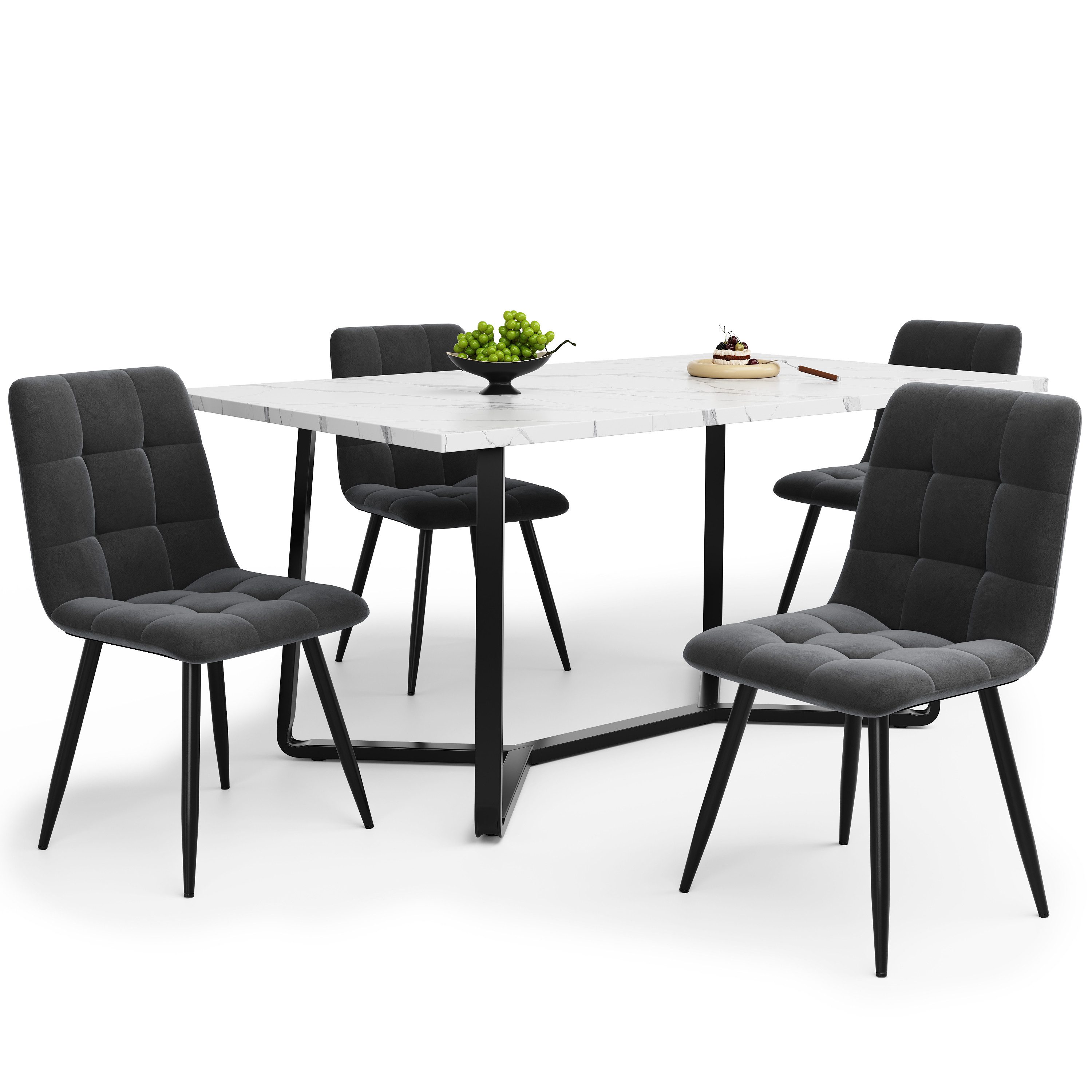 OKWISH Essgruppe Moderner Küchentisch Set,Essgruppe, (Modernes günstig online kaufen