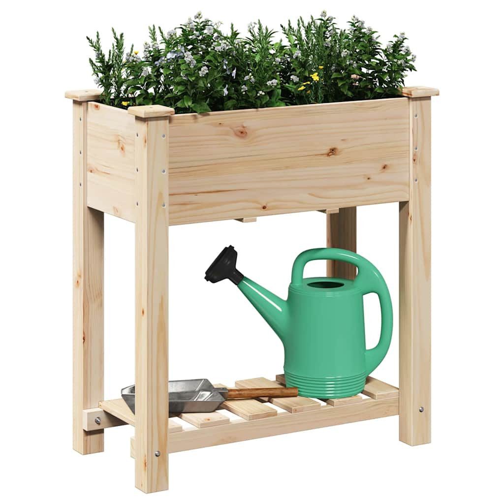 vidaXL Blumentopf Garten-Pflanzgefäß mit Regal Beige 71 x 37 x 76,5 cm (1 St)