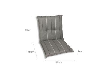 Liegenauflage Sesselauflage nieder (BHT 50x7x100 cm) BHT 50x7x100 cm grau
