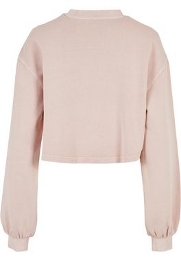 URBAN CLASSICS Sweater Damen Ladies Cropped Small Embroidery Terry Crewneck (1-tlg)