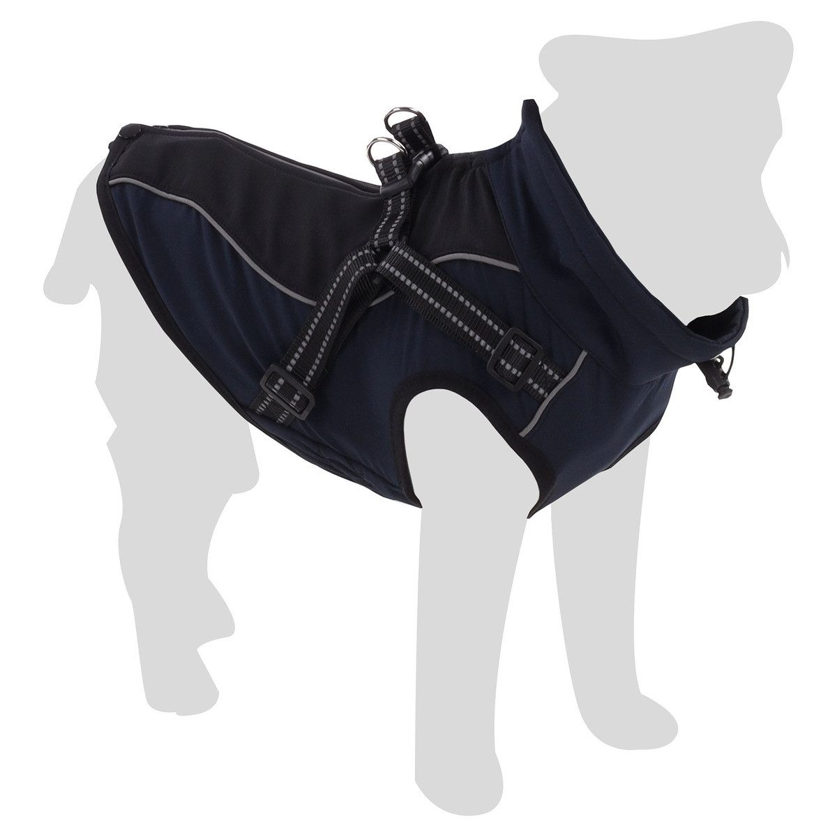 Flamingo Hundemantel Mantel Dexter dunkelblau/schwarz