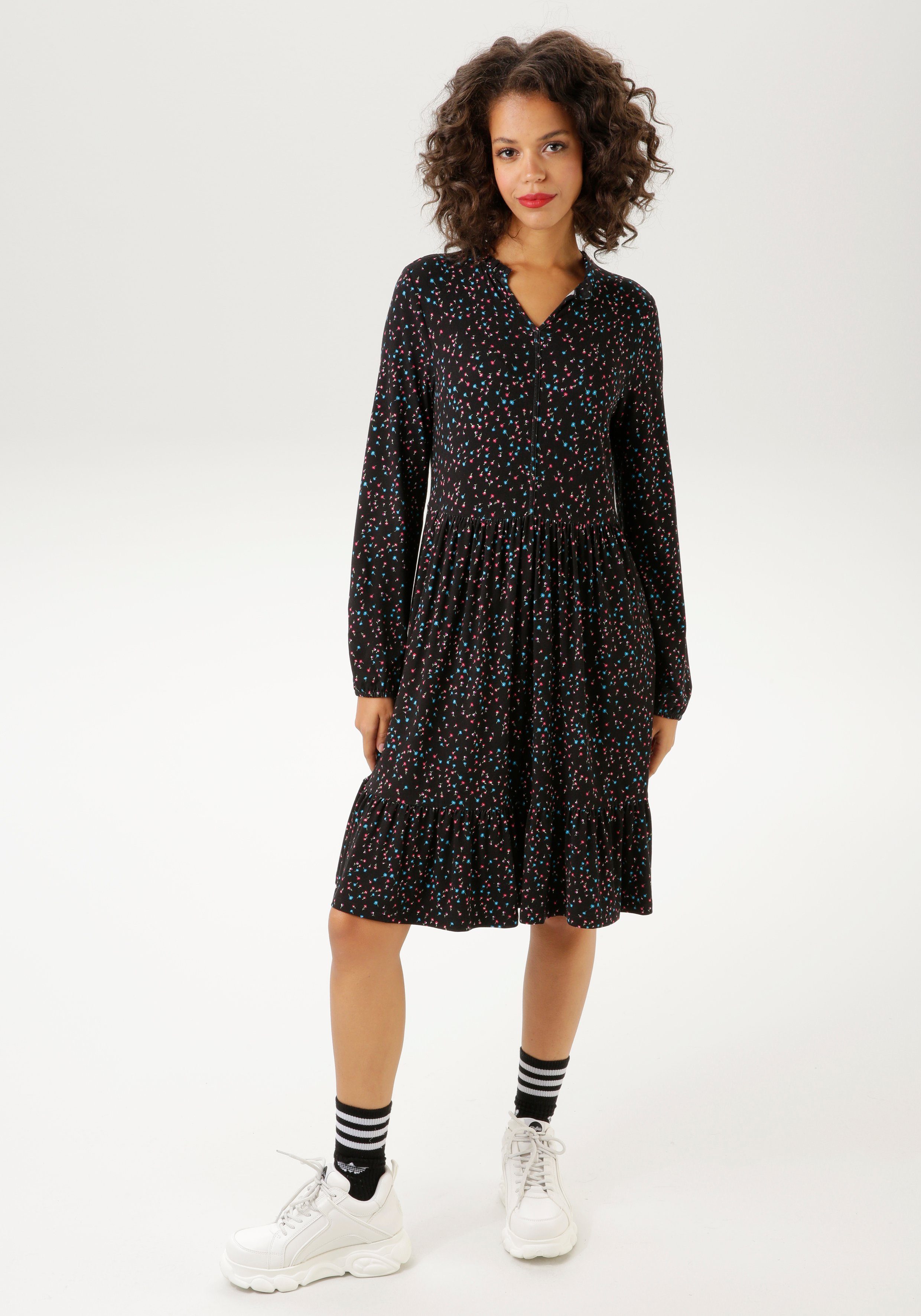Aniston CASUAL Jerseykleid mit kleinen Blümchen bedruckt - NEUE KOLLEKTION