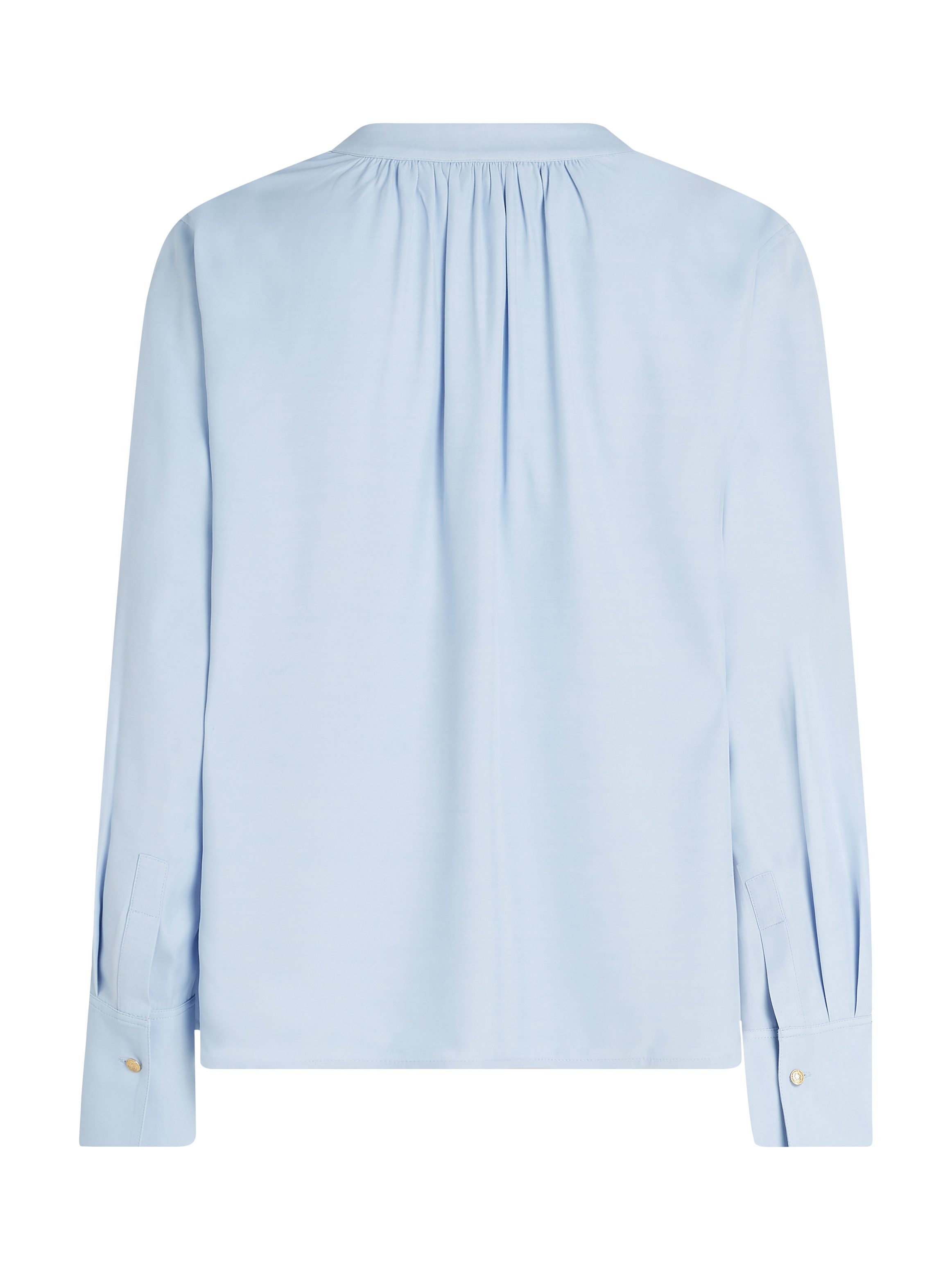 Tommy Hilfiger Langarmbluse SOFT VIS V NECK LS BLOUSE mit Raffungen